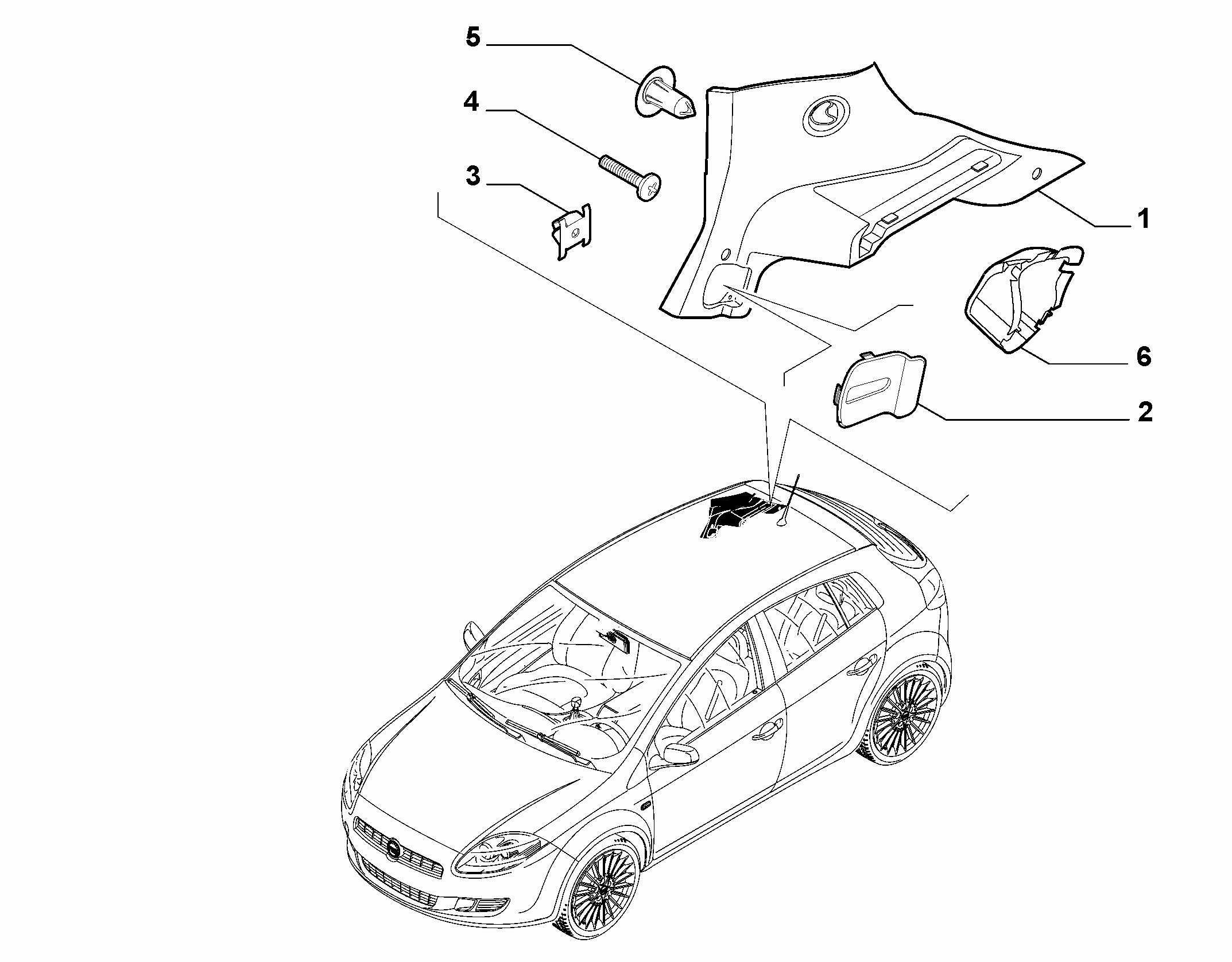 70523-040 INNER REAR PILLAR AND QUARTER GLASS TRIMS