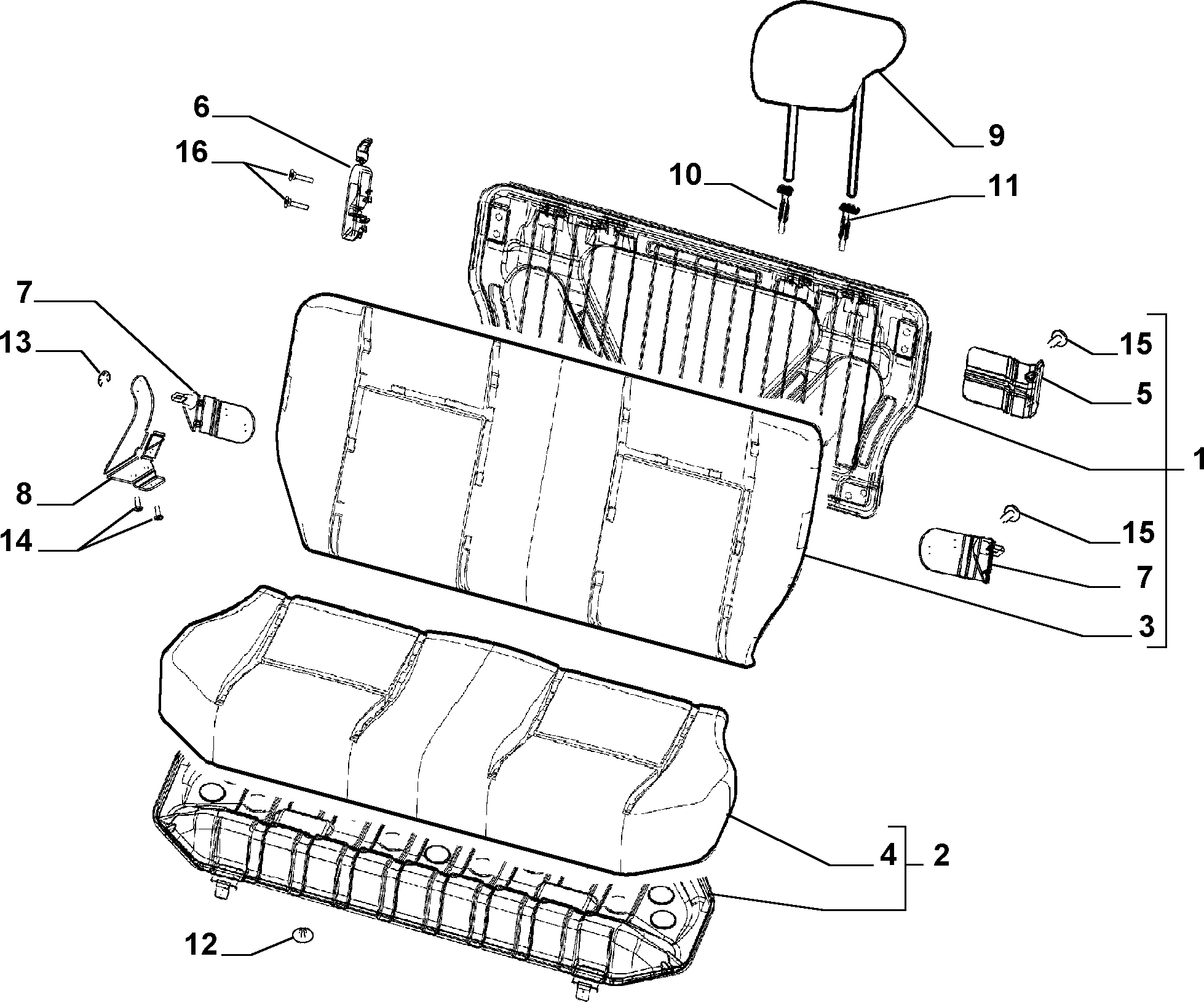 70613/01 REAR SEAT