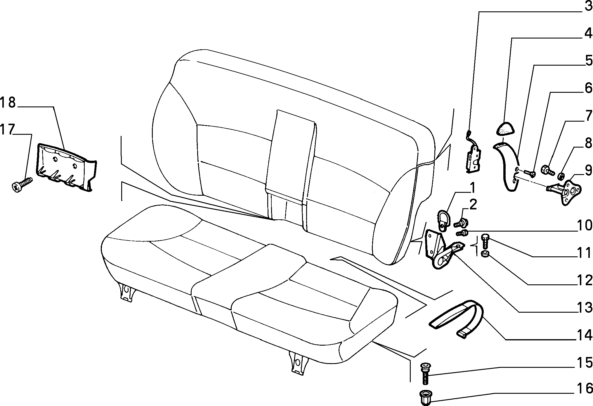 70613/00 REAR SEAT 
