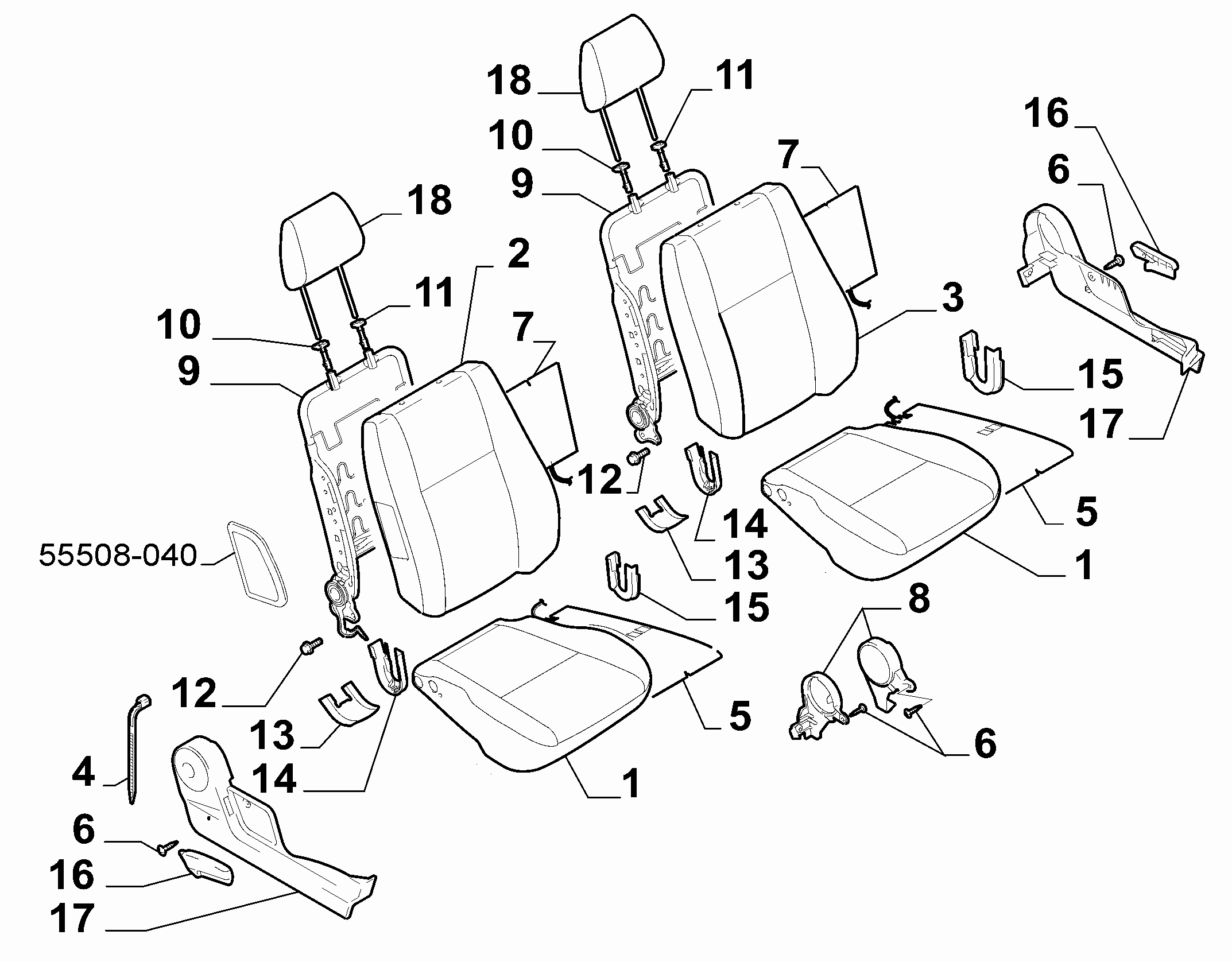 70601-010 FRONT SEAT PADDING