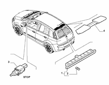 55501-020 REAR WINDOW STOP LIGHT AND SWITCH