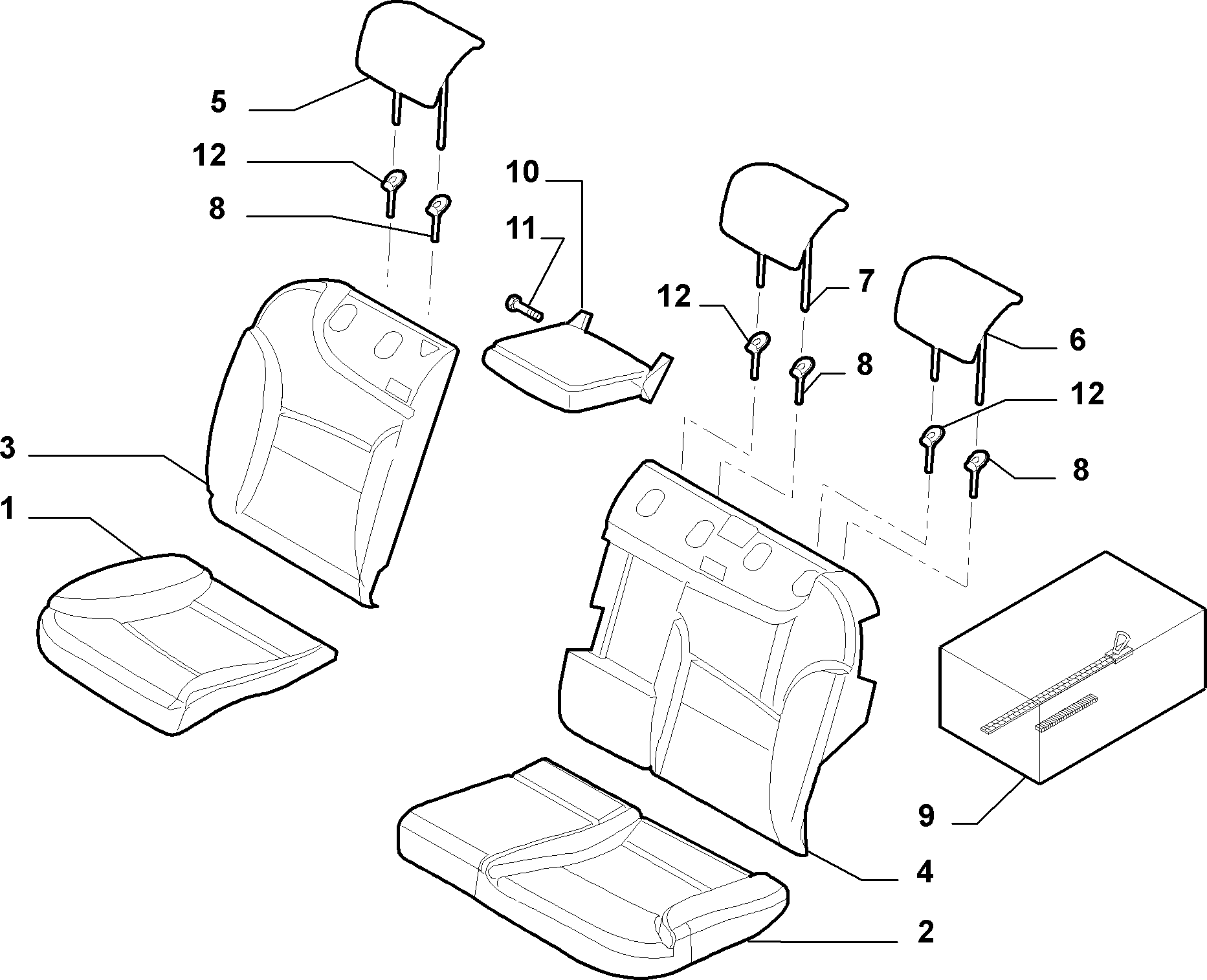 70615/13 REAR SEAT LINING