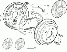 33125/00 ТОРМОЗА ЗАДНИХ КОЛЕС 