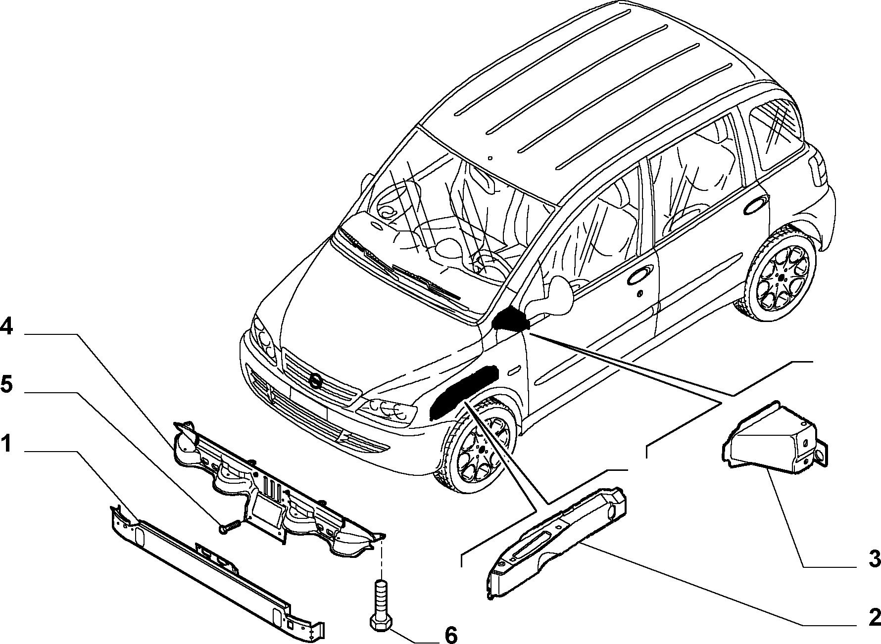 70002/01 КУЗОВ, РАМЫ (ПЕРЕДНЯЯ ЧАСТЬ)