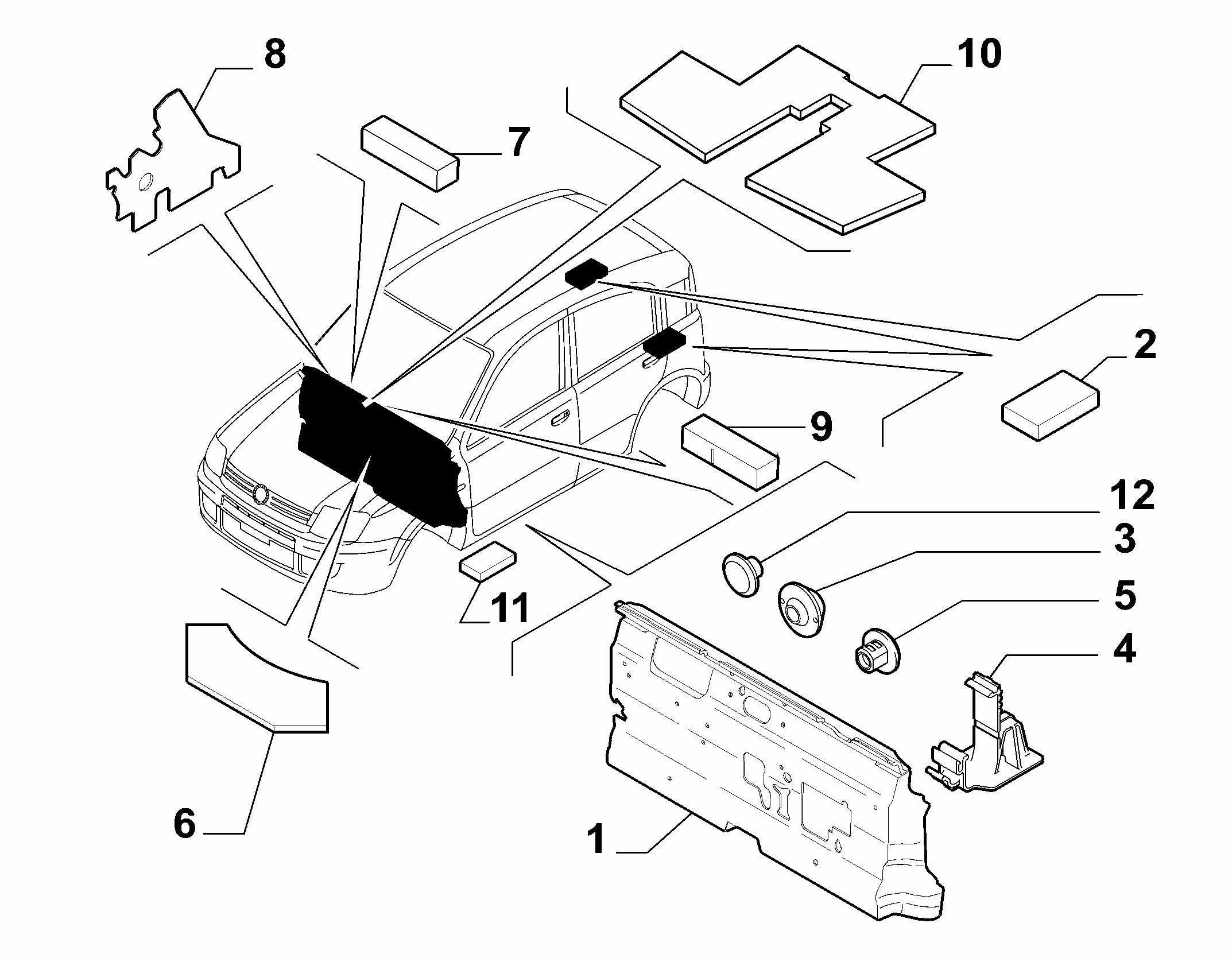 70522-020 PASSENGER COMPARTMENT INSULATION AND PADDING