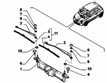 55514-010 WIPERS - ARM, BRUSHES AND MOTOR