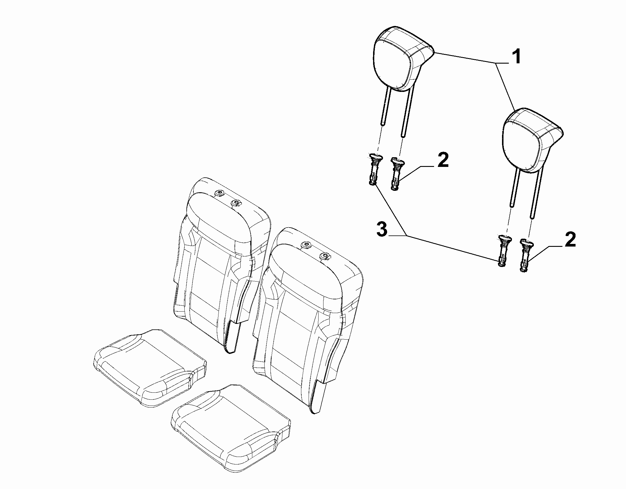 70613-051 SECOND ROW REAR SEAT HEADREST