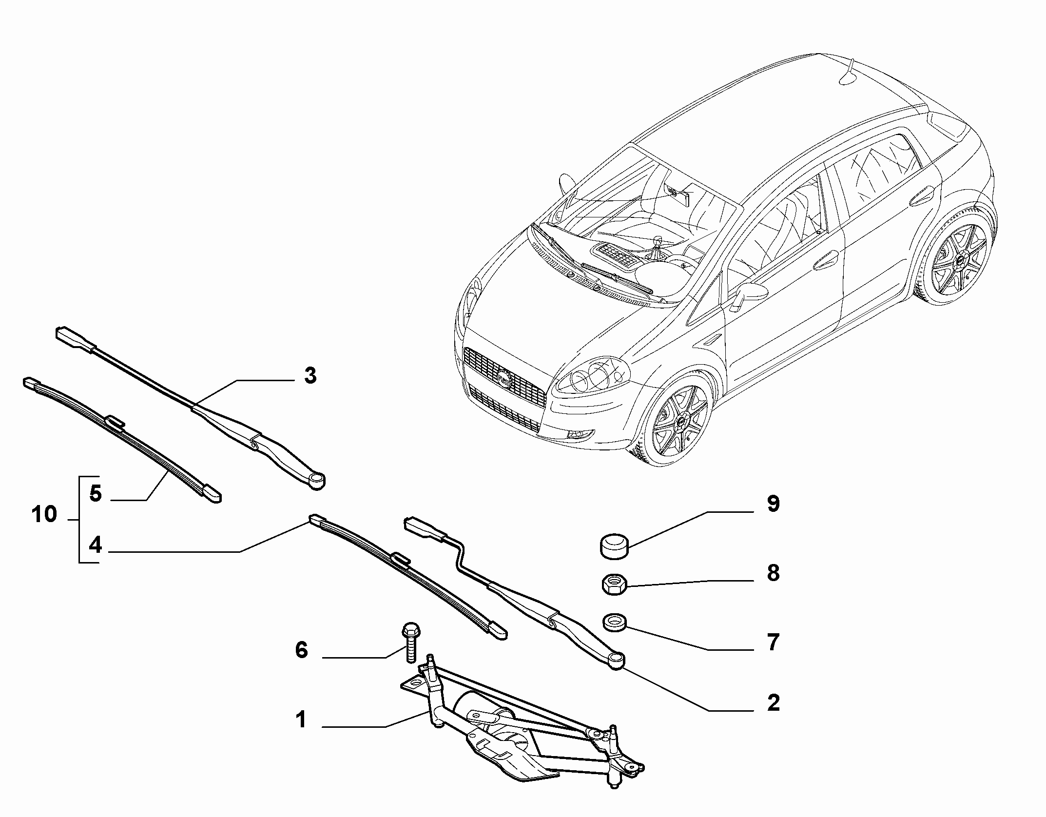 55514-010 WIPERS - ARM, BRUSHES AND MOTOR