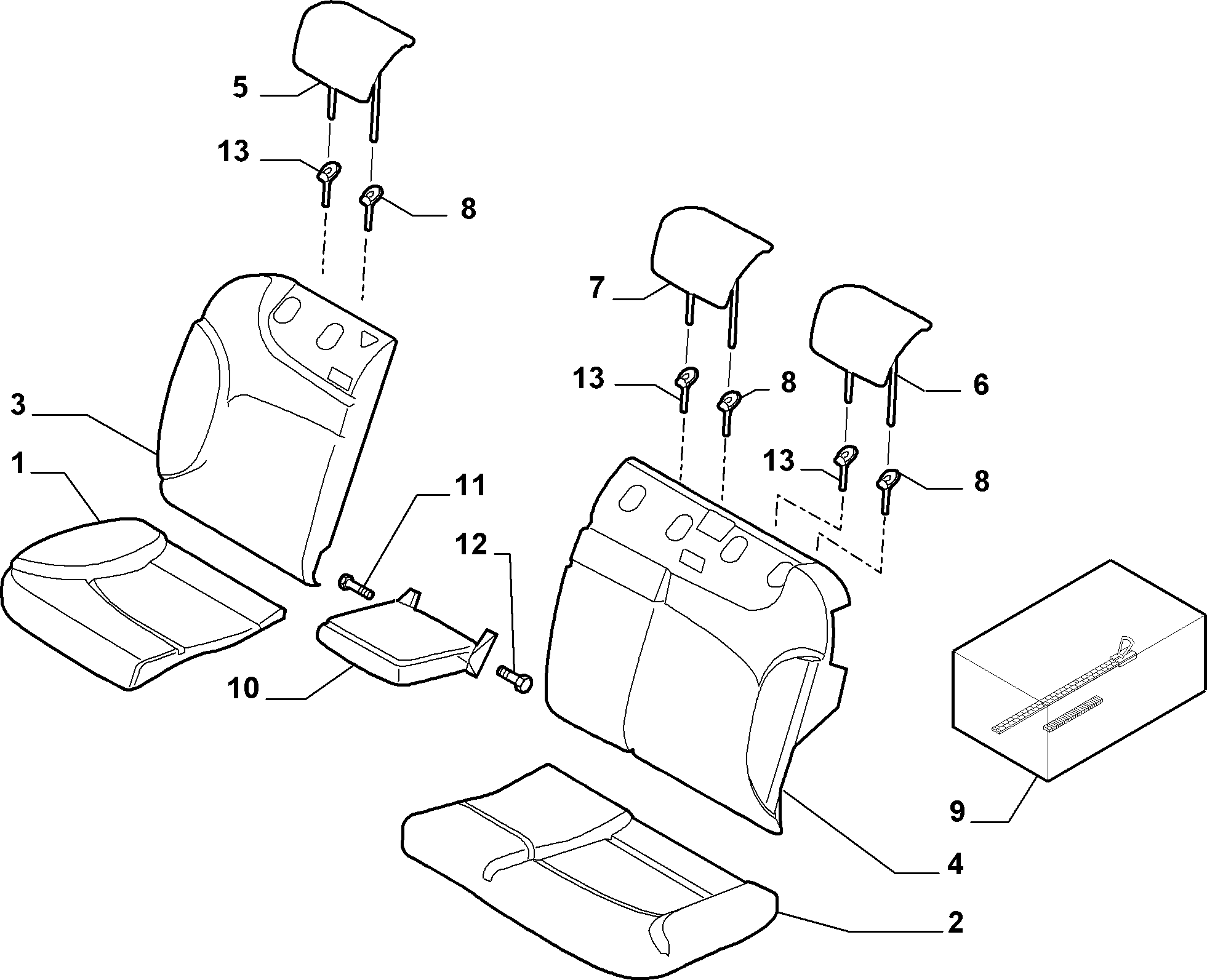 70615/17 REAR SEAT LINING