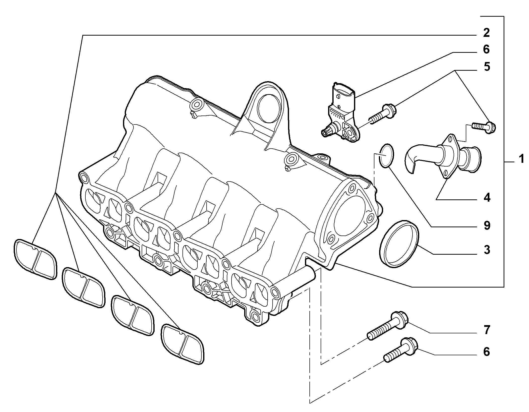 10255-010 INTAKE MANIFOLD AND BUTTERFLY CLIPS