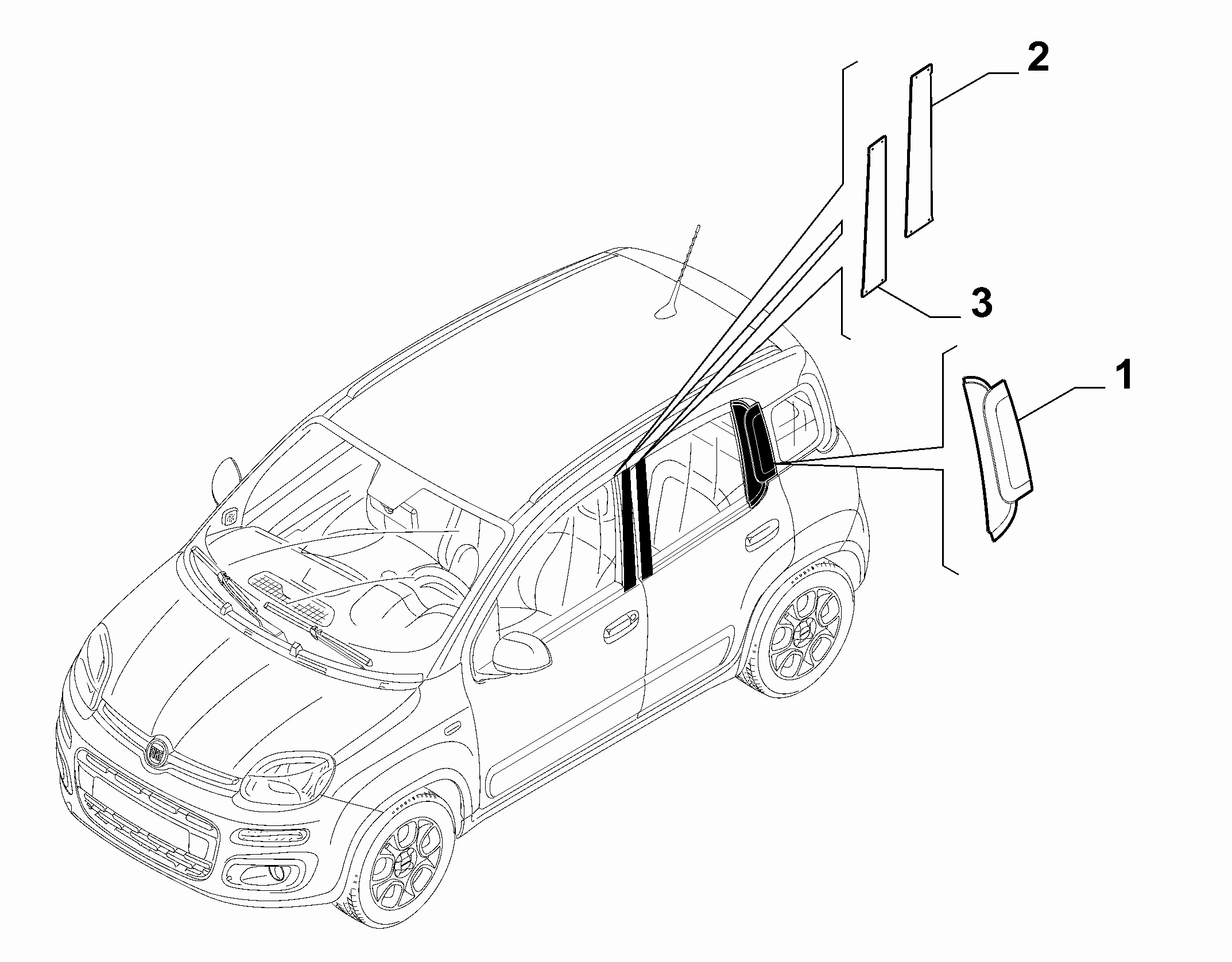 70712-050 OUTER SIDE MOULDINGS, PILLAR AREA