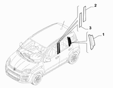 70712-050 OUTER SIDE MOULDINGS, PILLAR AREA