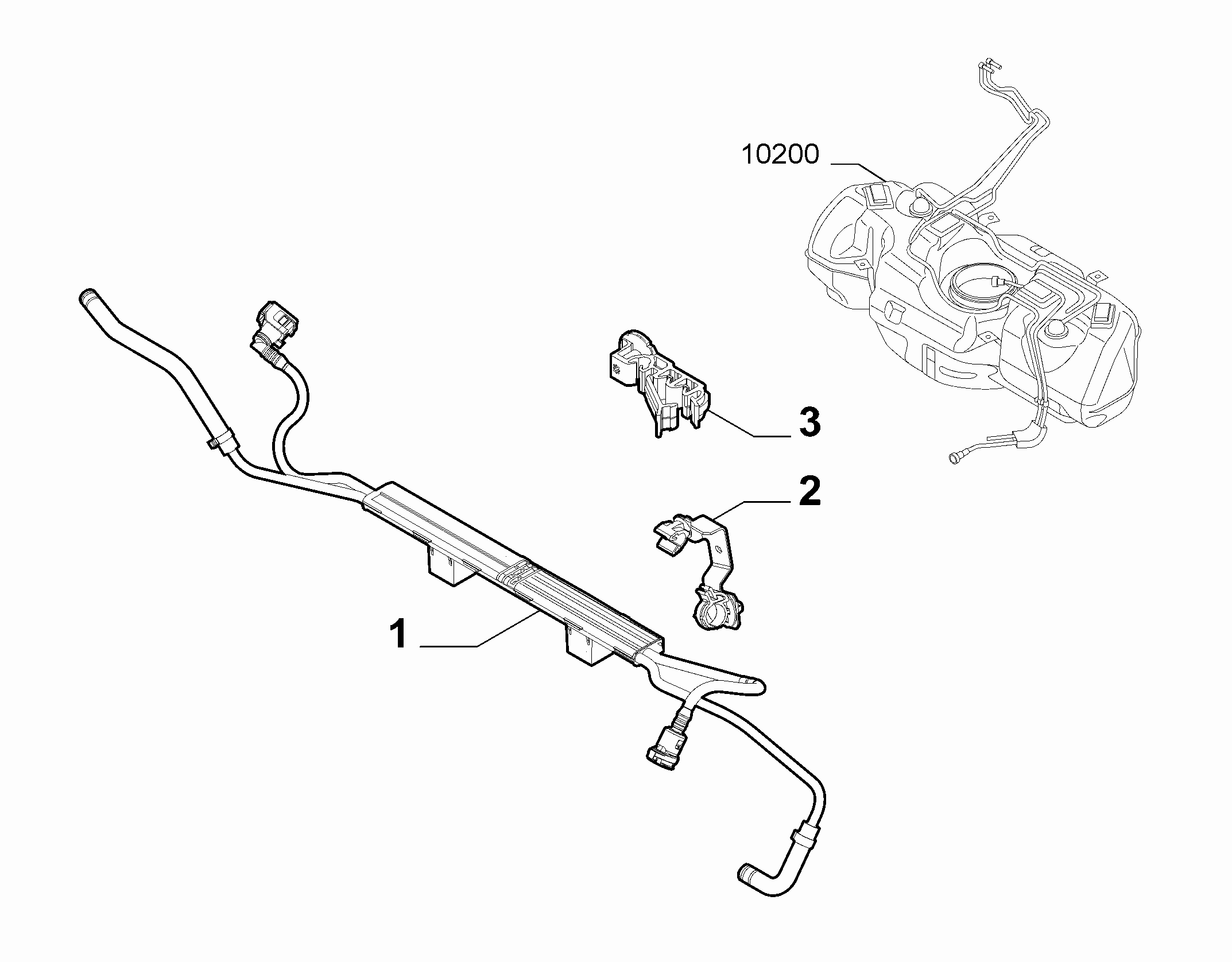 10201-030 ENGINE WELL FUEL PIPES
