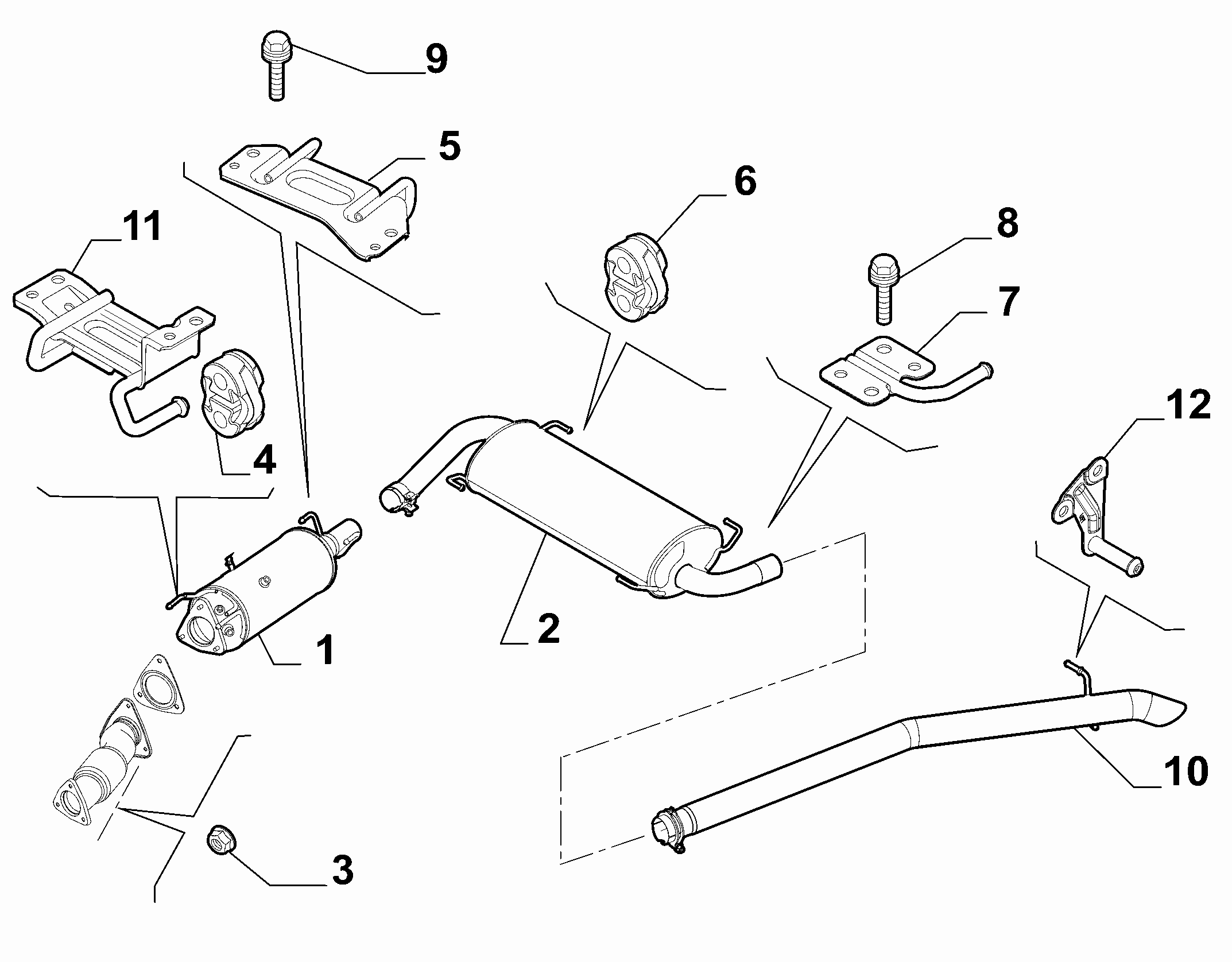 10258-030 REAR AND CENTRAL PIPES
