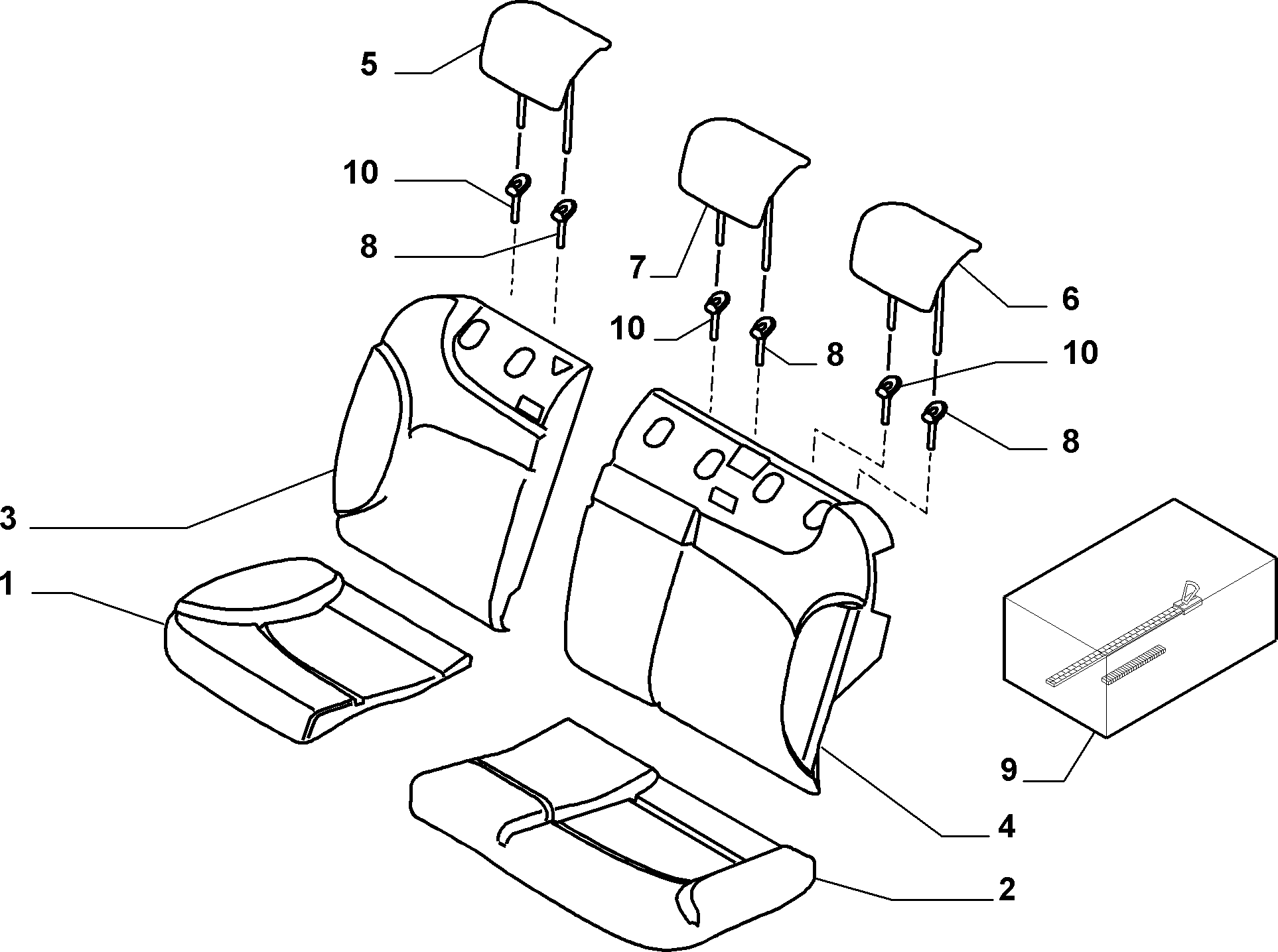 70615/08 REAR SEAT LINING