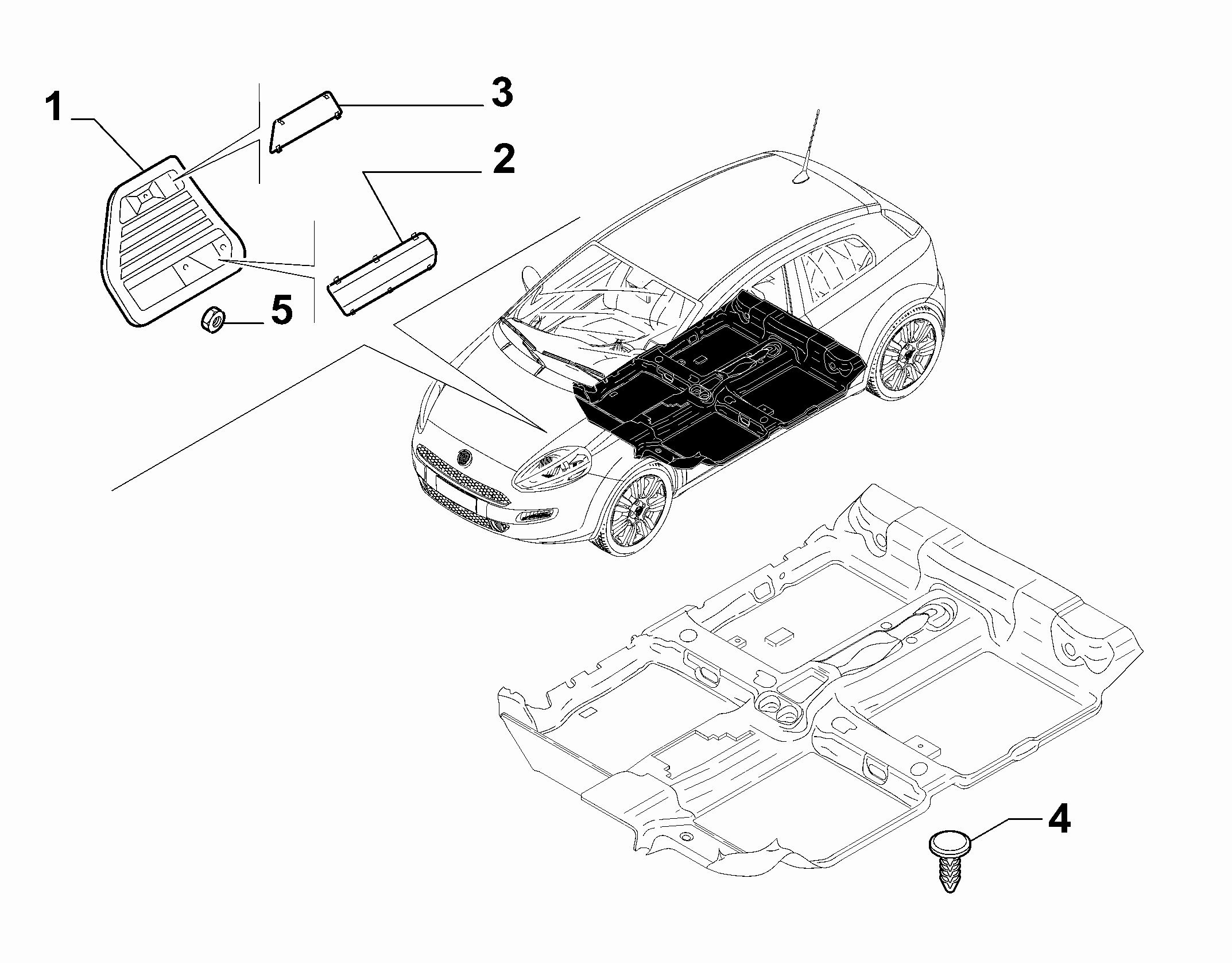 70521-030 PASSENGER COMPARTMENT MAT FASTENERS AND ACCESSORIES