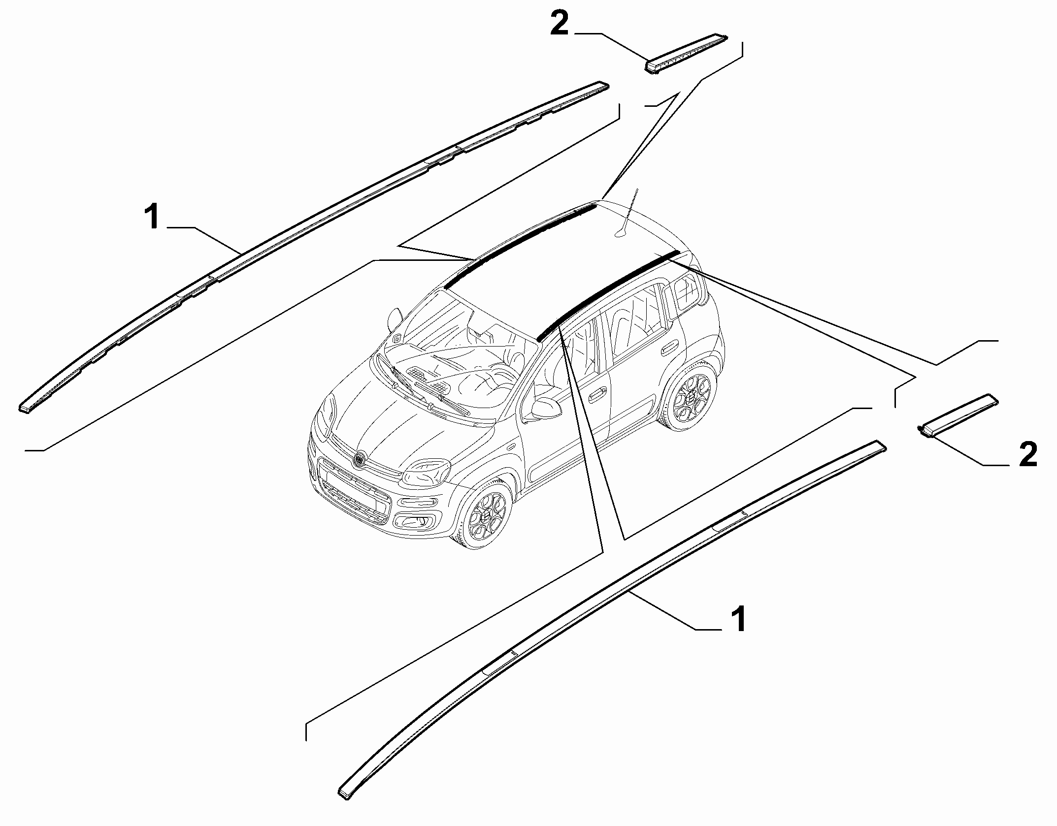70712-030 OUTER MOULDINGS, ROOF AREA