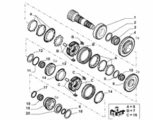 21215-035 SECONDARY LOWER MANIFOLD GEAR SHAFT