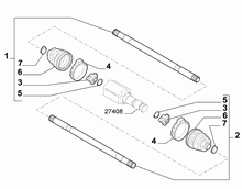 27404-020 4X4 REAR HALSHAFTS