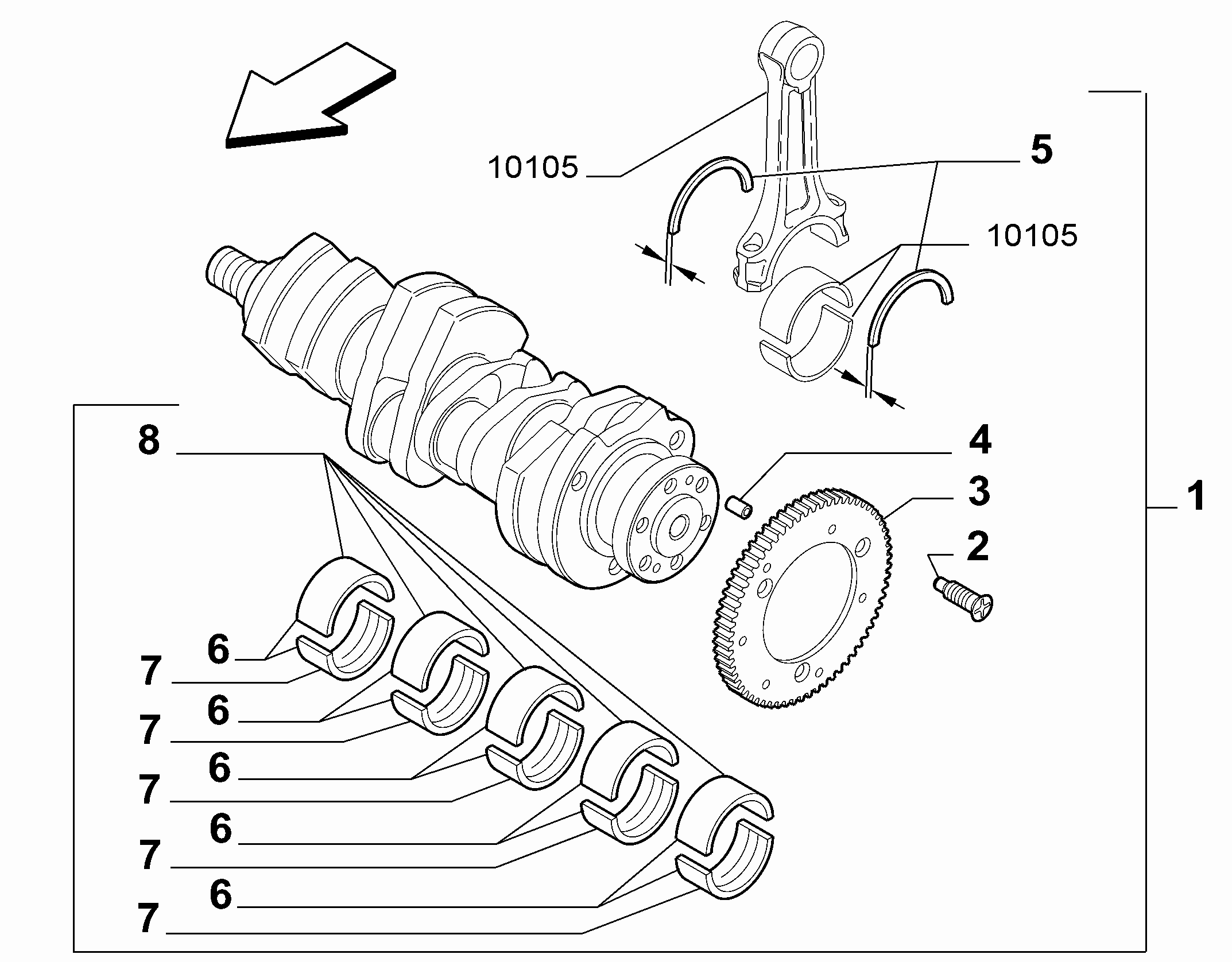 10103-010 ENGINE SHAFT AND HALF BEARING