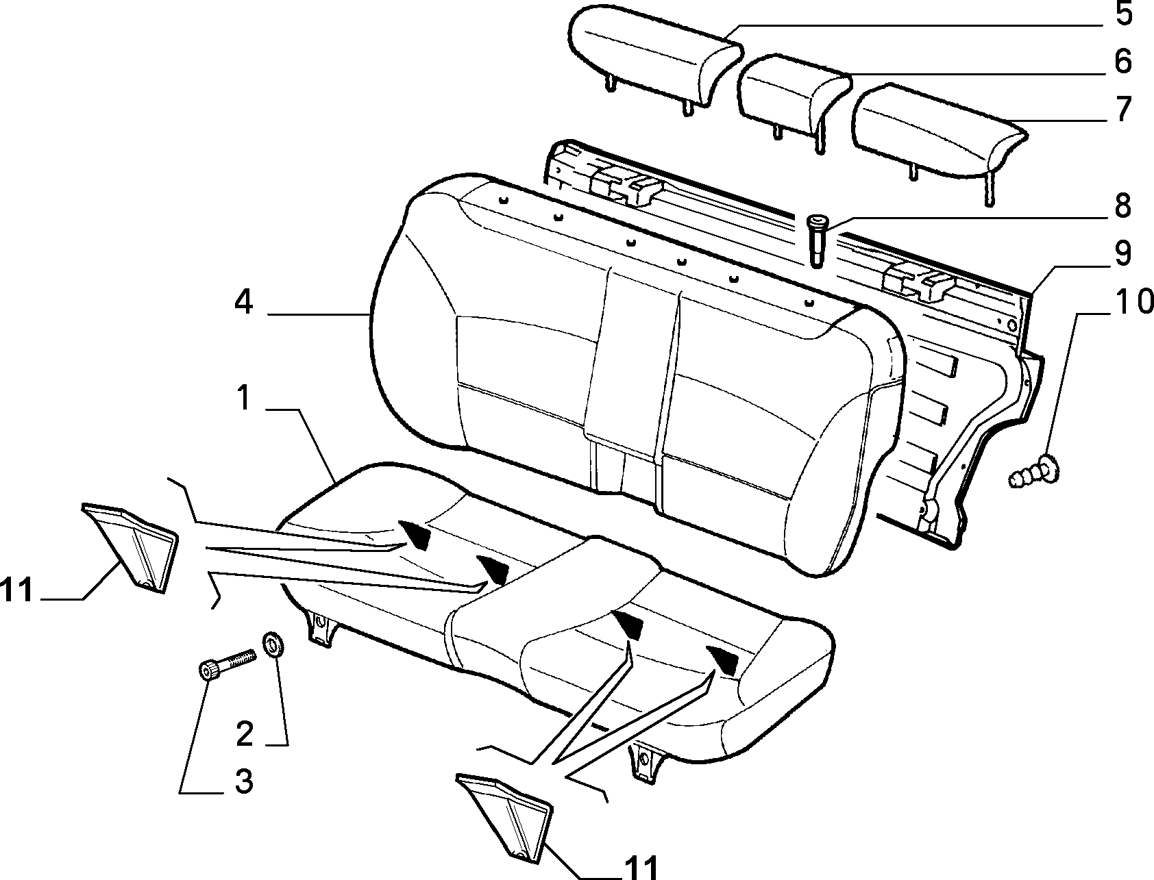 70613/00 REAR SEAT 