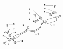 10258-030 REAR AND CENTRAL PIPES
