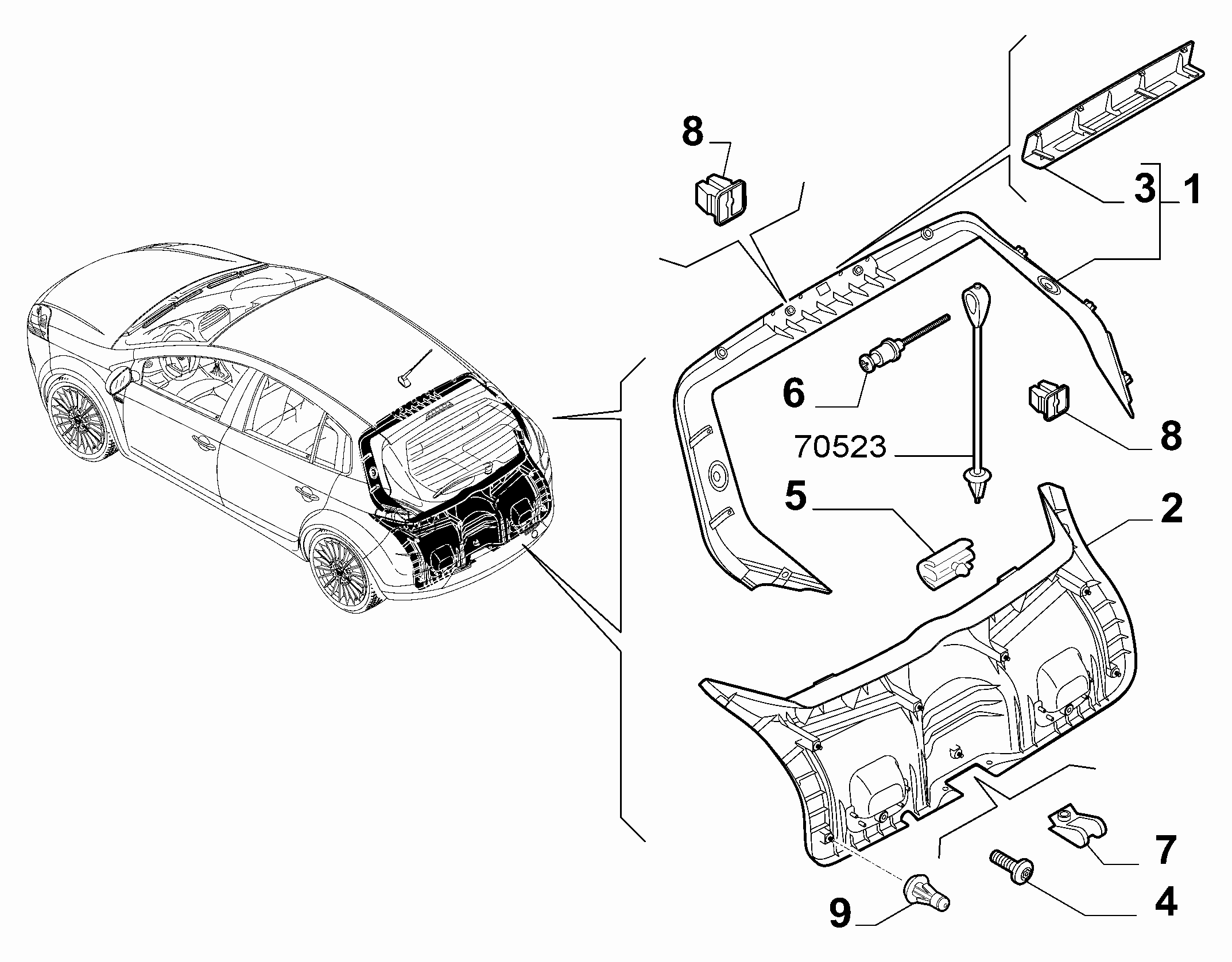 70148-030 INTERNAL REAR DOOR LINING