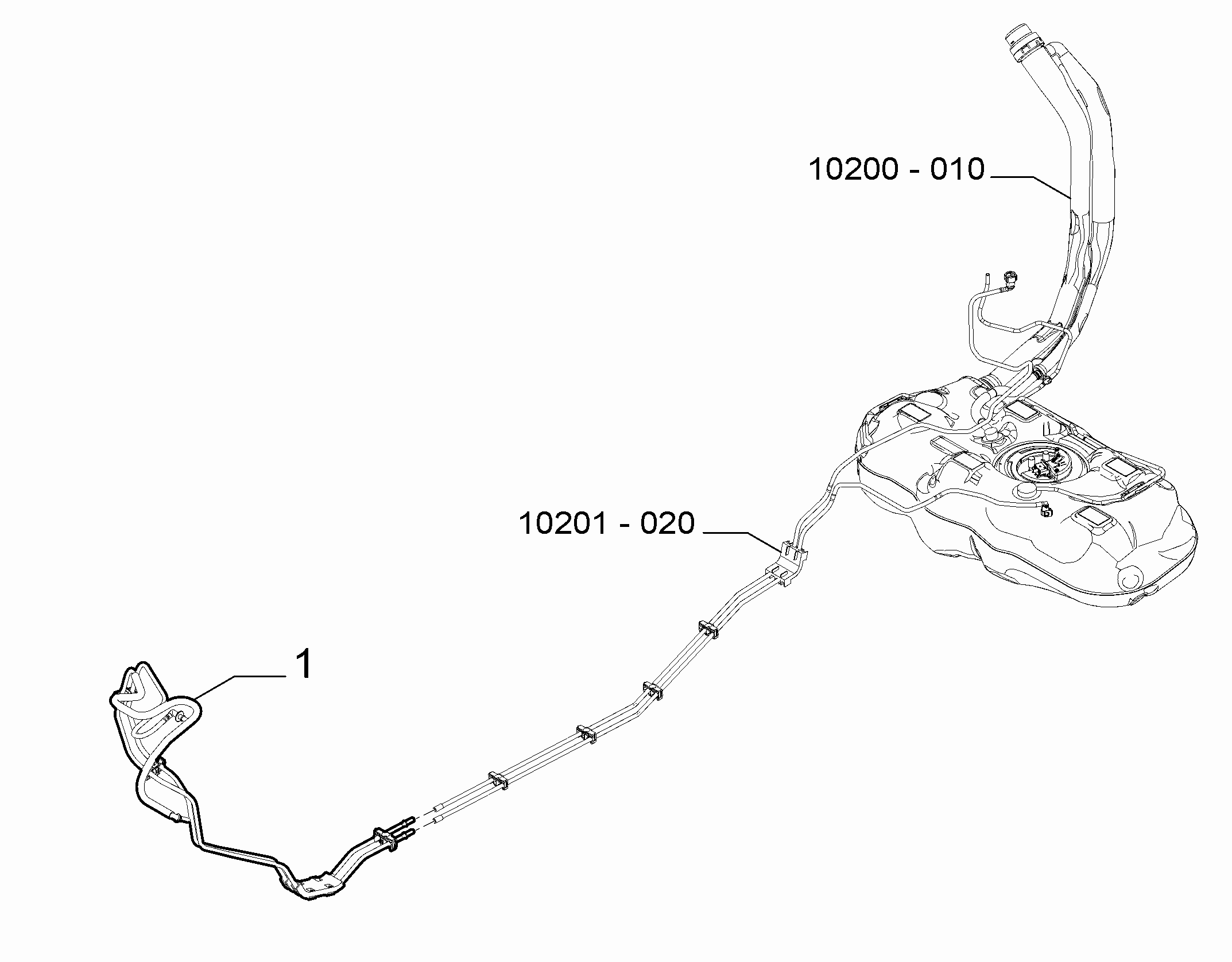 10201-030 ENGINE WELL FUEL PIPES