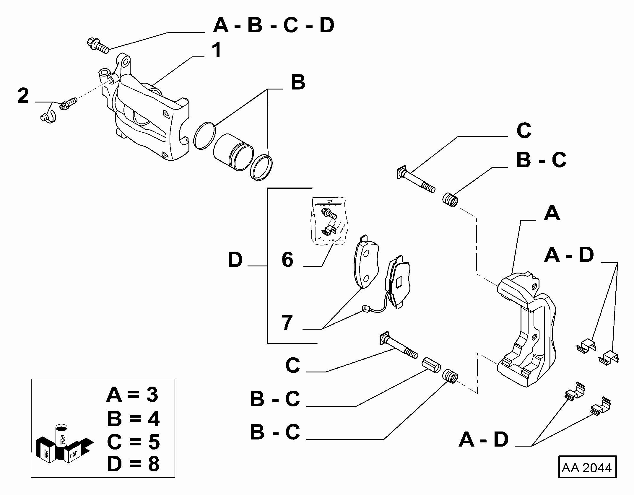 735289790 СУППОРТ ПЕРЕДНИХ ДИСКОВОВЫХ ТОРМОЗОВ