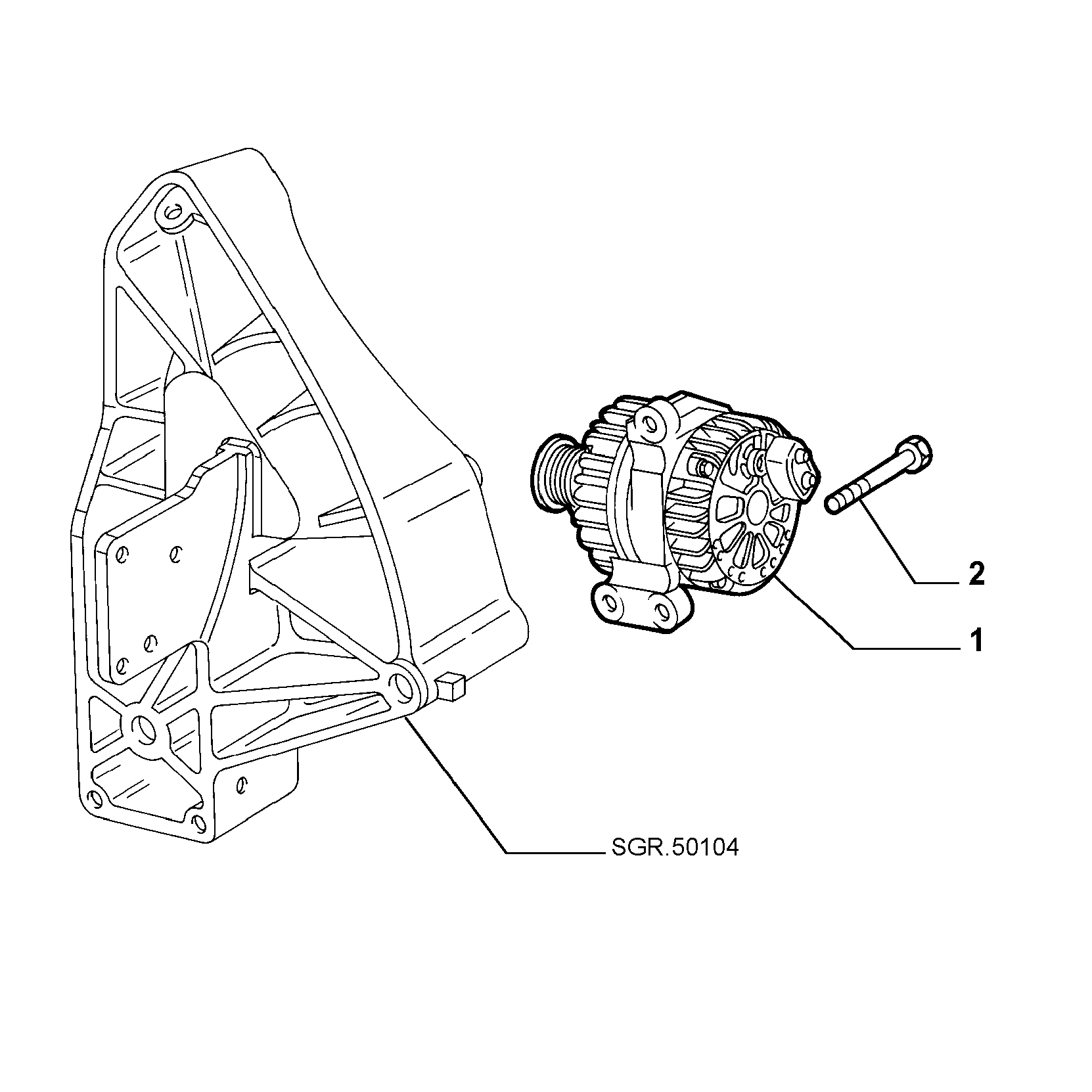 55301-010 ALTERNATOR AND MOUNTING