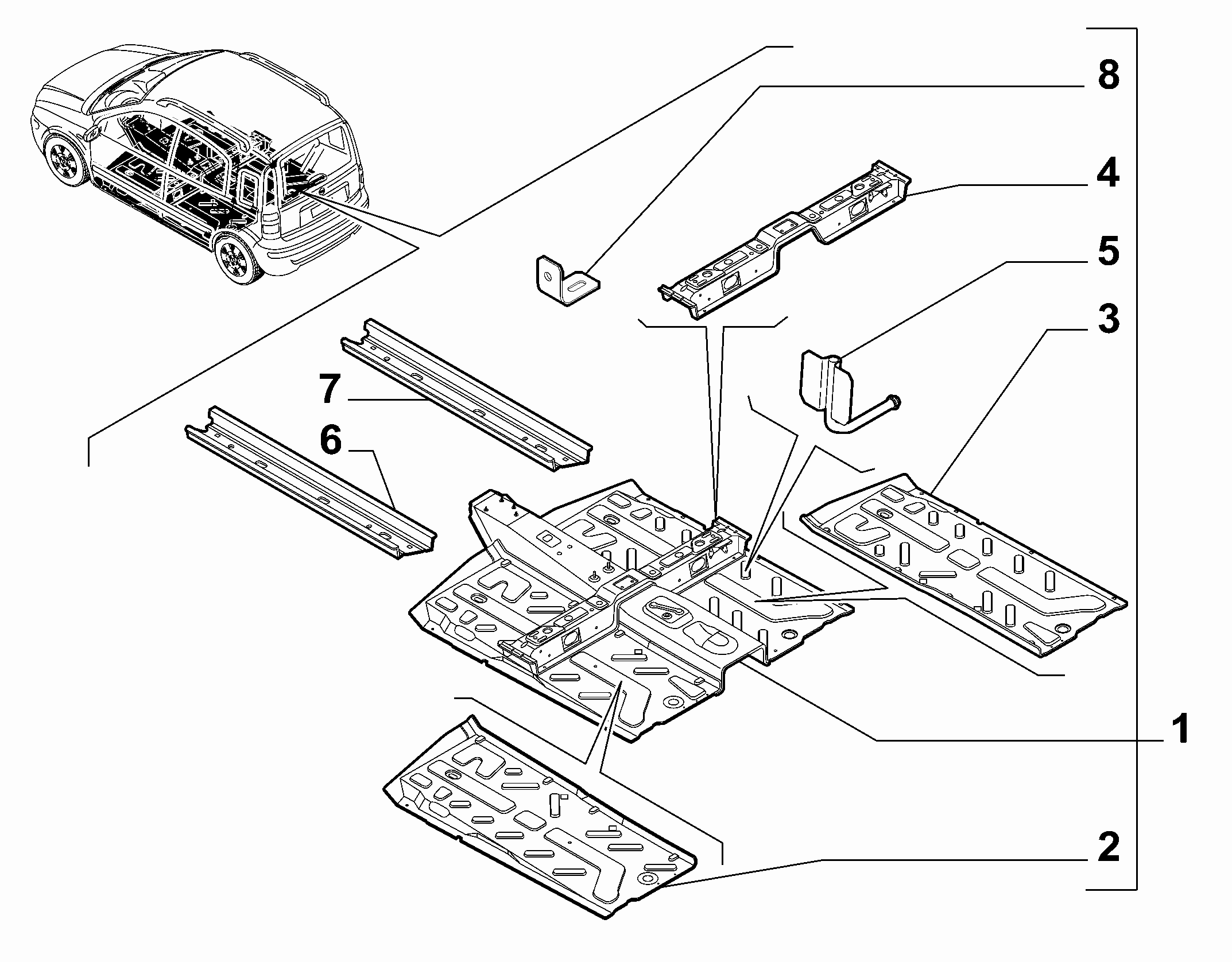 70006-010 CENTRAL FLOOR PANEL