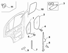 70129-030 FRONT WINDOW AND CHANNEL