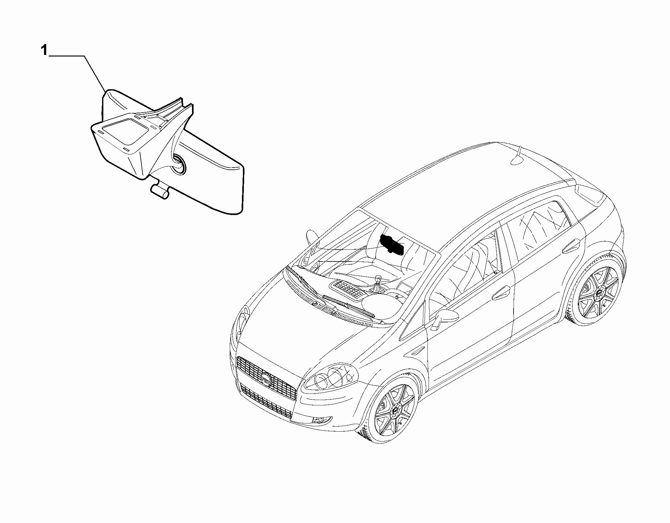 70740-010 REAR VIEW MIRROR