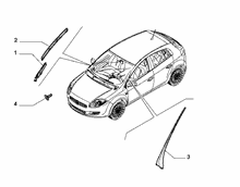 70712-020 OUTER MOULDINGS, WINDSHIELD AREA