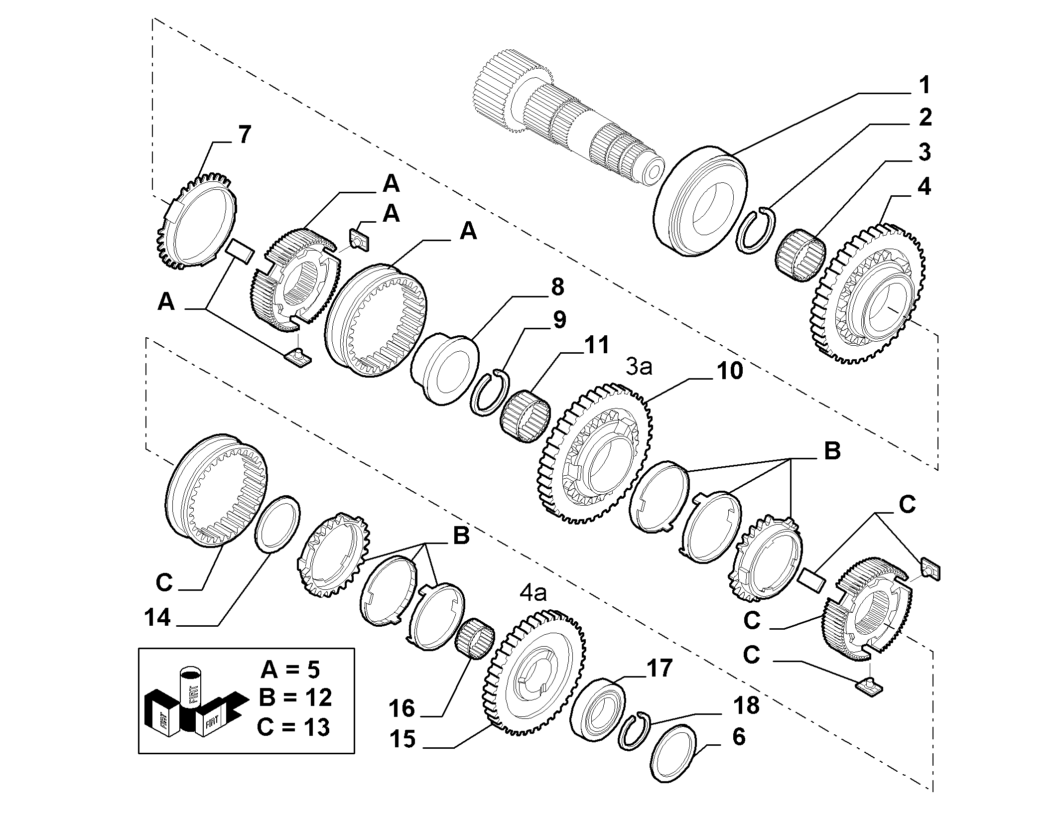 21215-034 SECONDARY UPPER MANIFOLD GEAR SHAFT