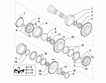21215-034 SECONDARY UPPER MANIFOLD GEAR SHAFT