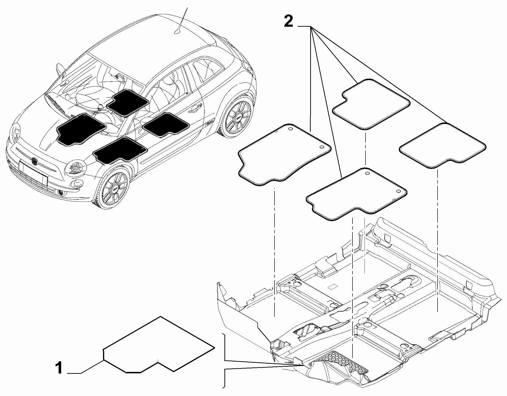 70521-020 PASSENGER SIDE MAT COVERS