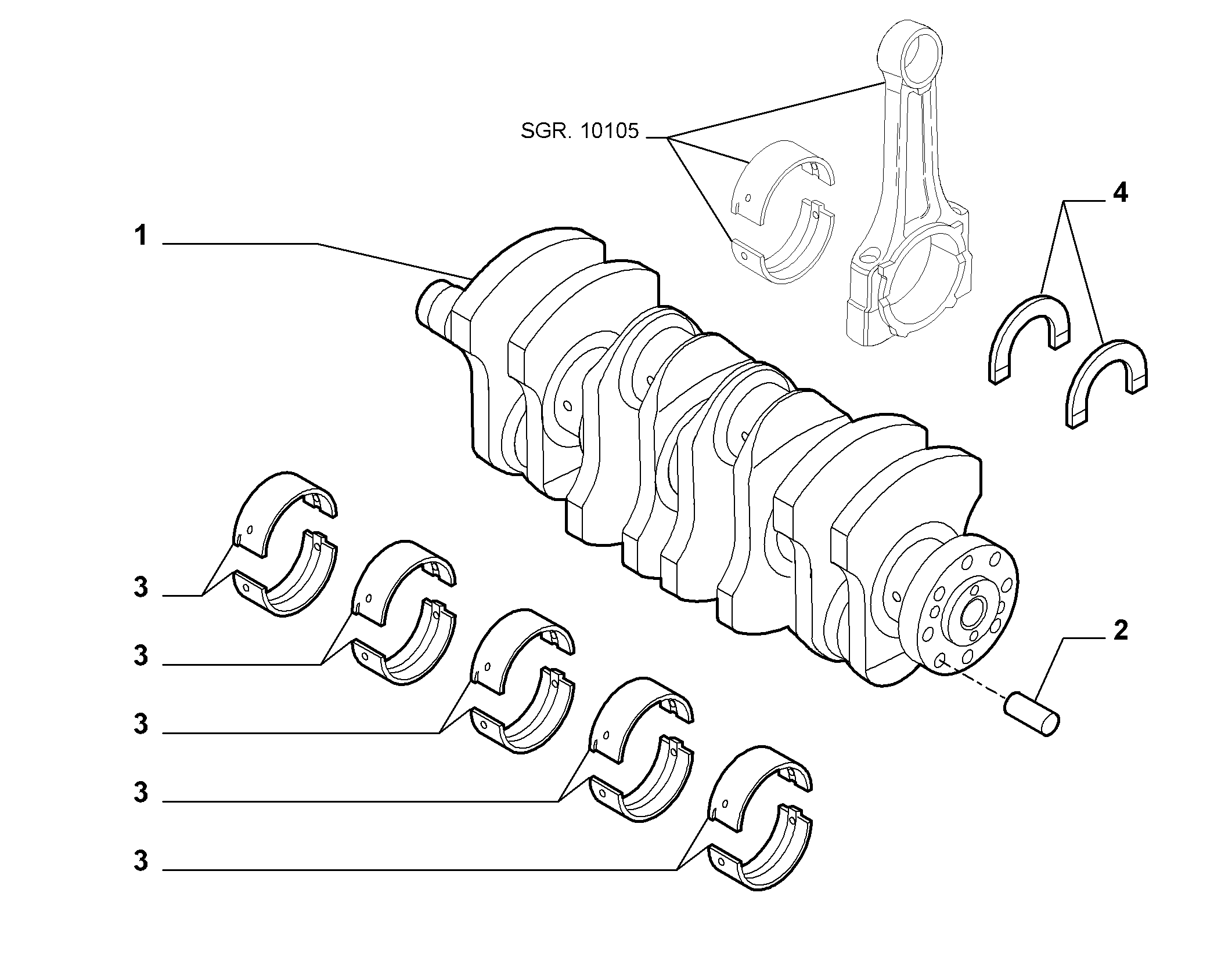 10103-010 ENGINE SHAFT AND HALF BEARING