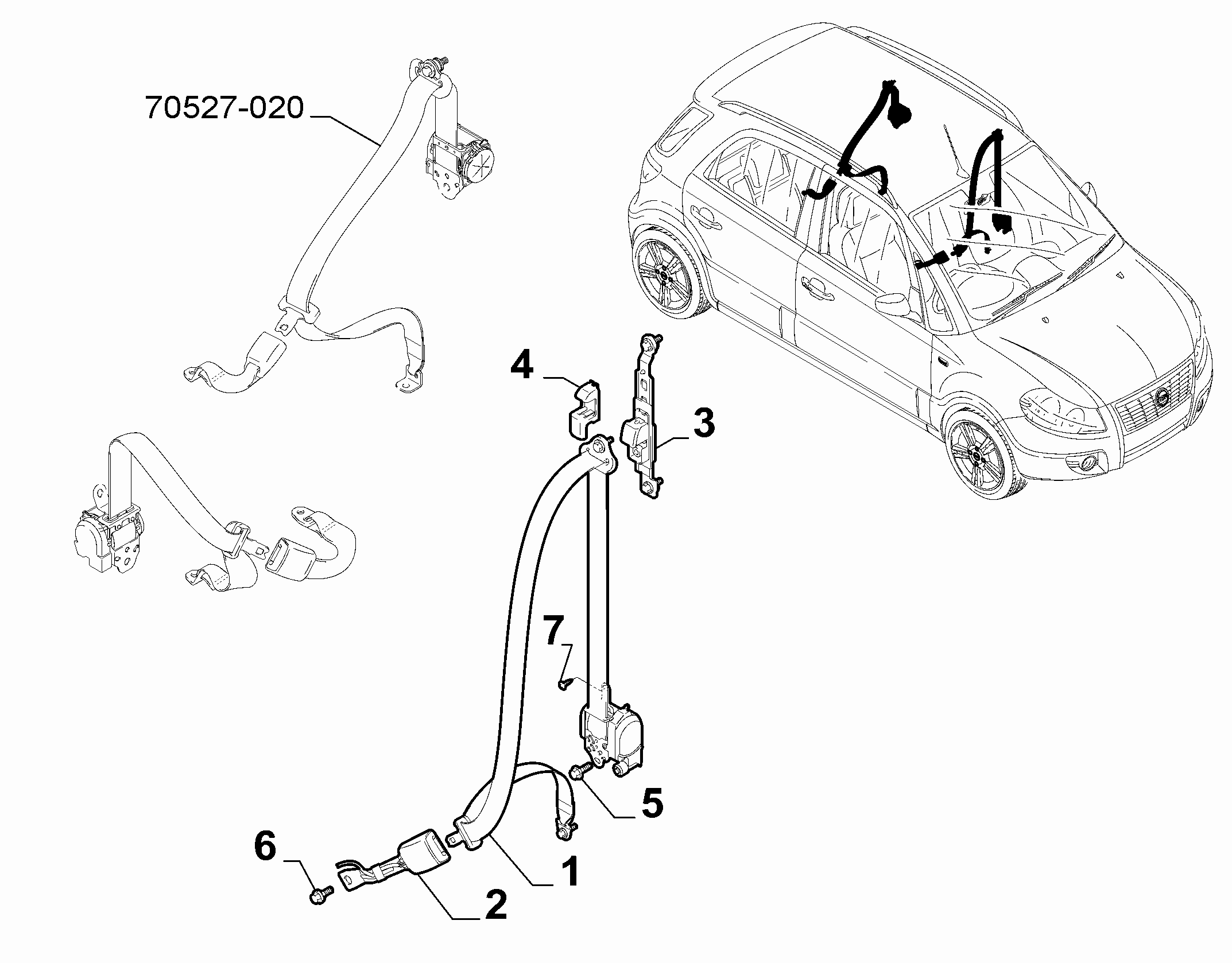 70527-010 FRONT SEAT BELTS