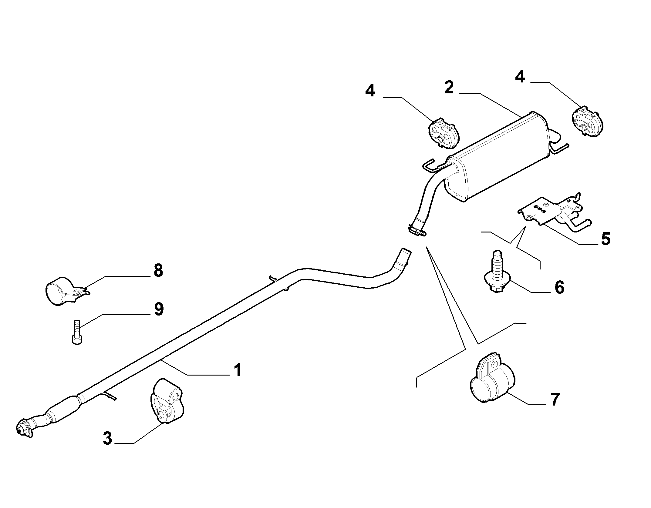 10258-030 REAR AND CENTRAL PIPES