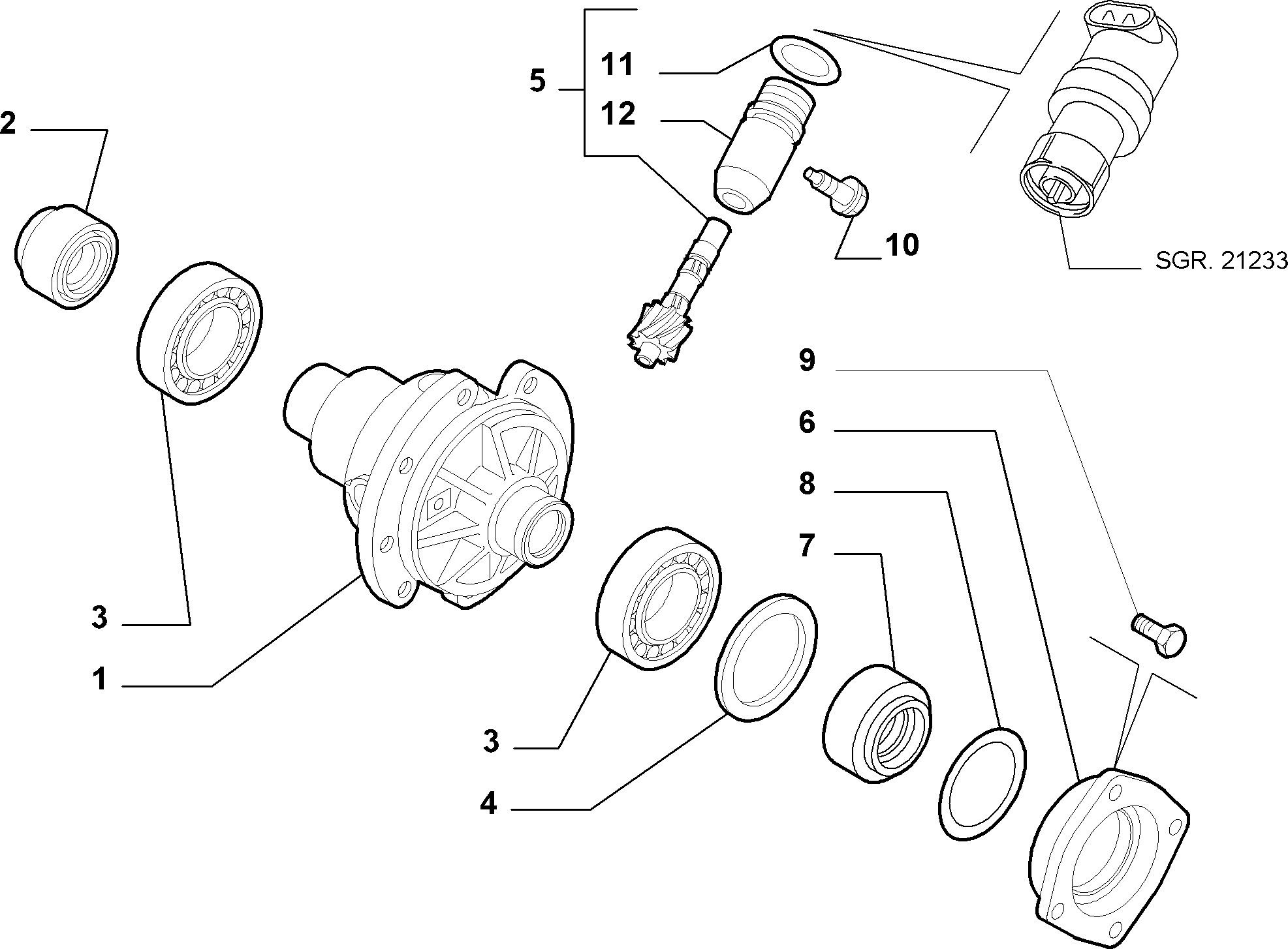 21220-010 GEARING AND HALF CRANKSHAFT