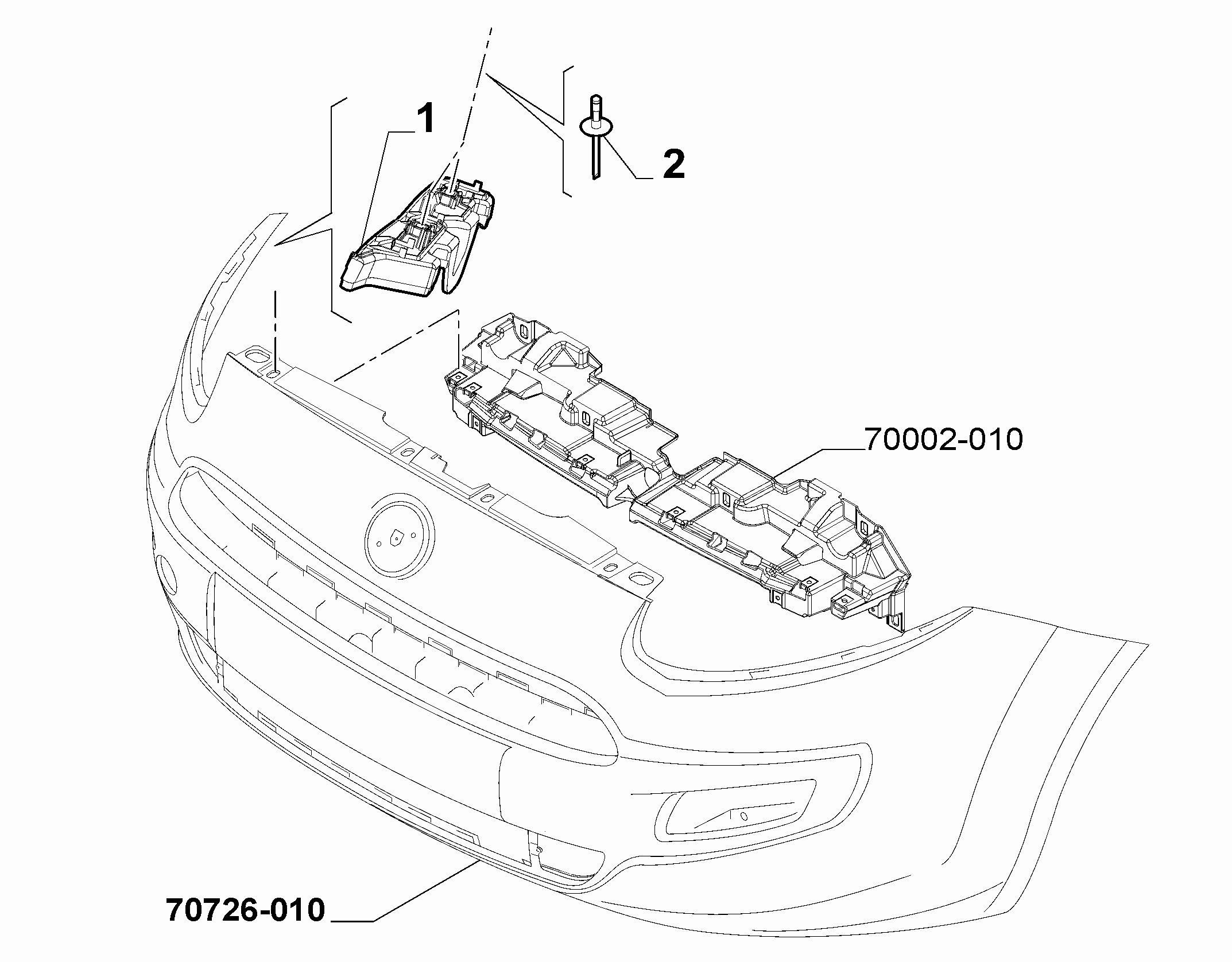 70726-020 FRONT BUMPER CLAMPS