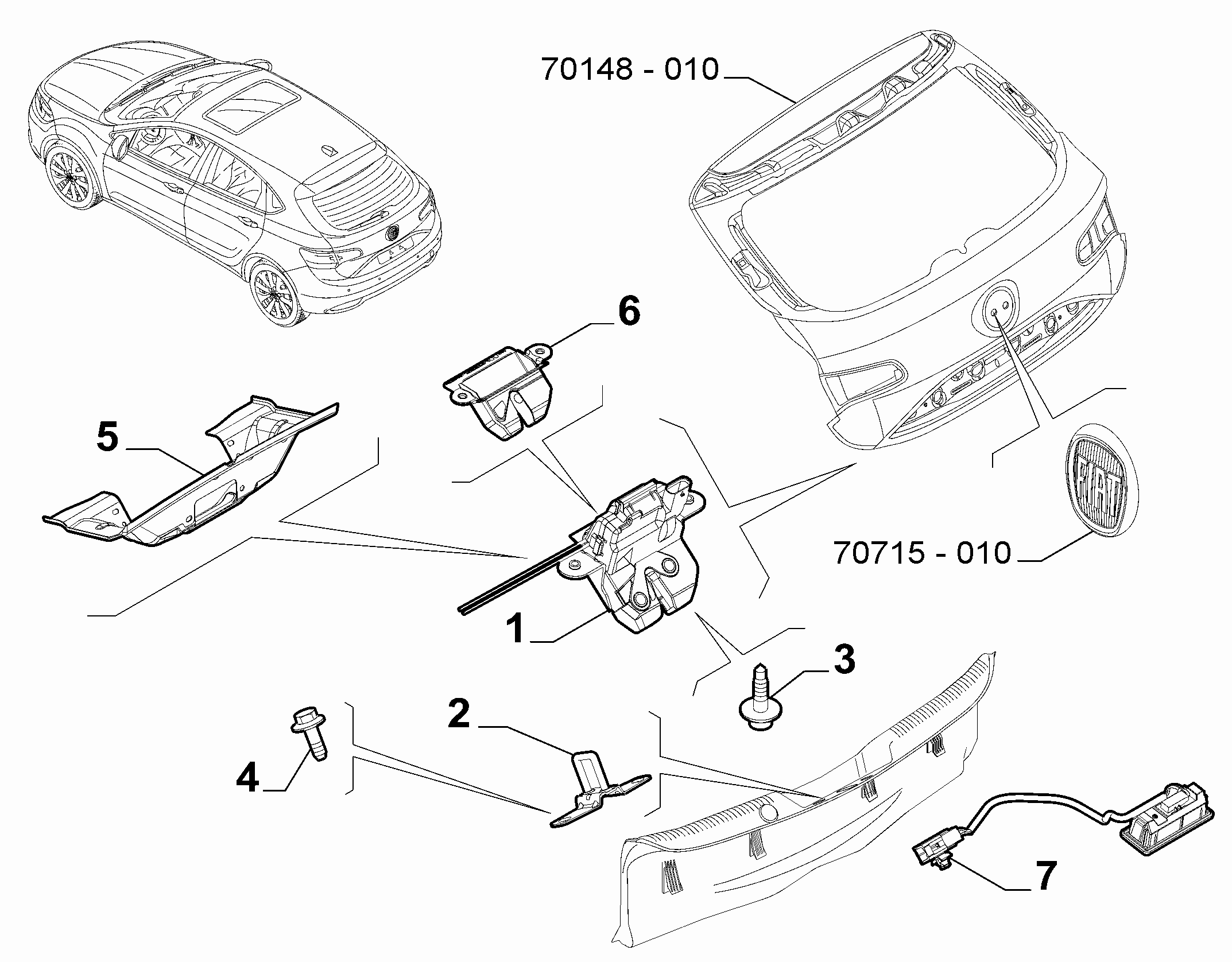 70148-020 BONNET LOCK
