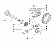 21220-020 CROWN WHEEL AND HALF CRANKSHAFT