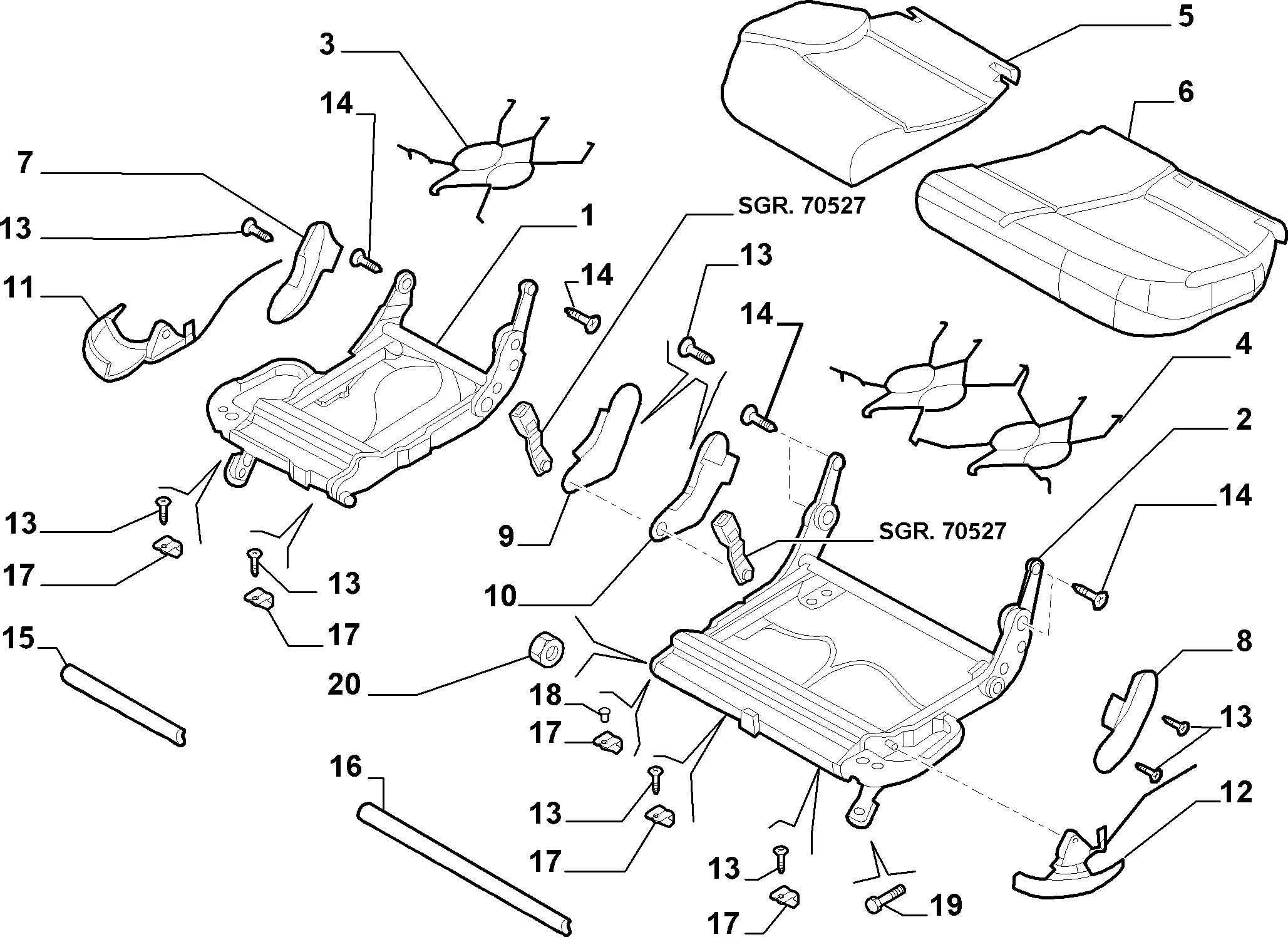 70613/04 REAR SEAT
