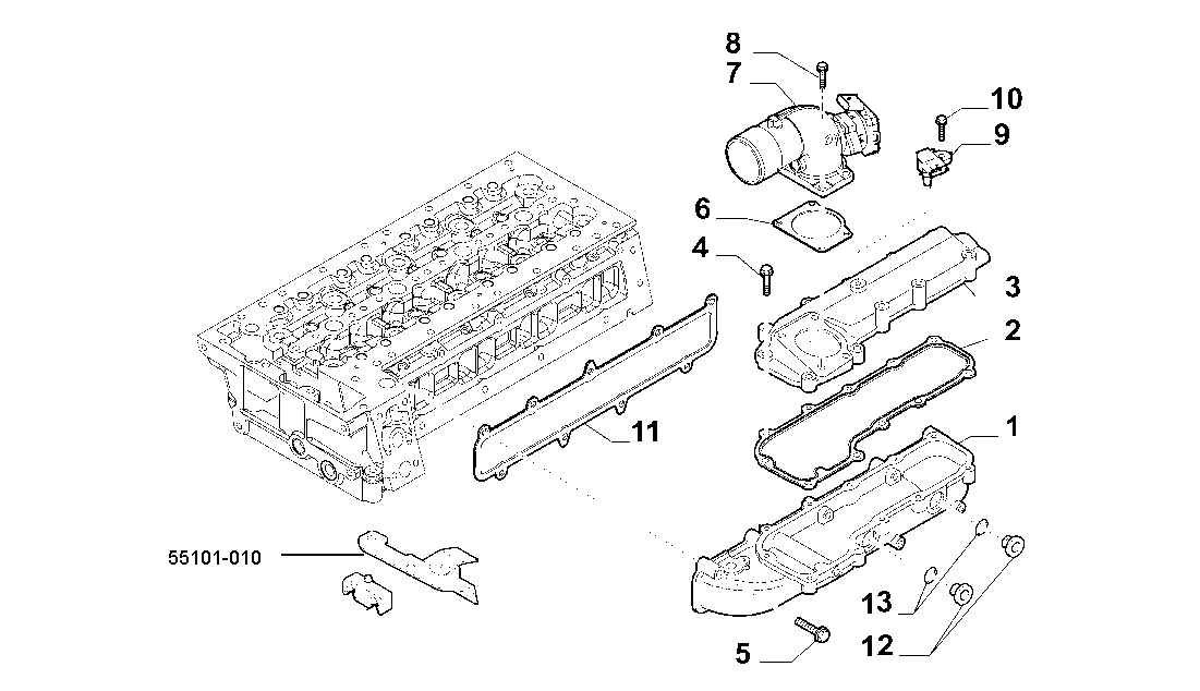 10255-010 INTAKE MANIFOLD AND BUTTERFLY CLIPS