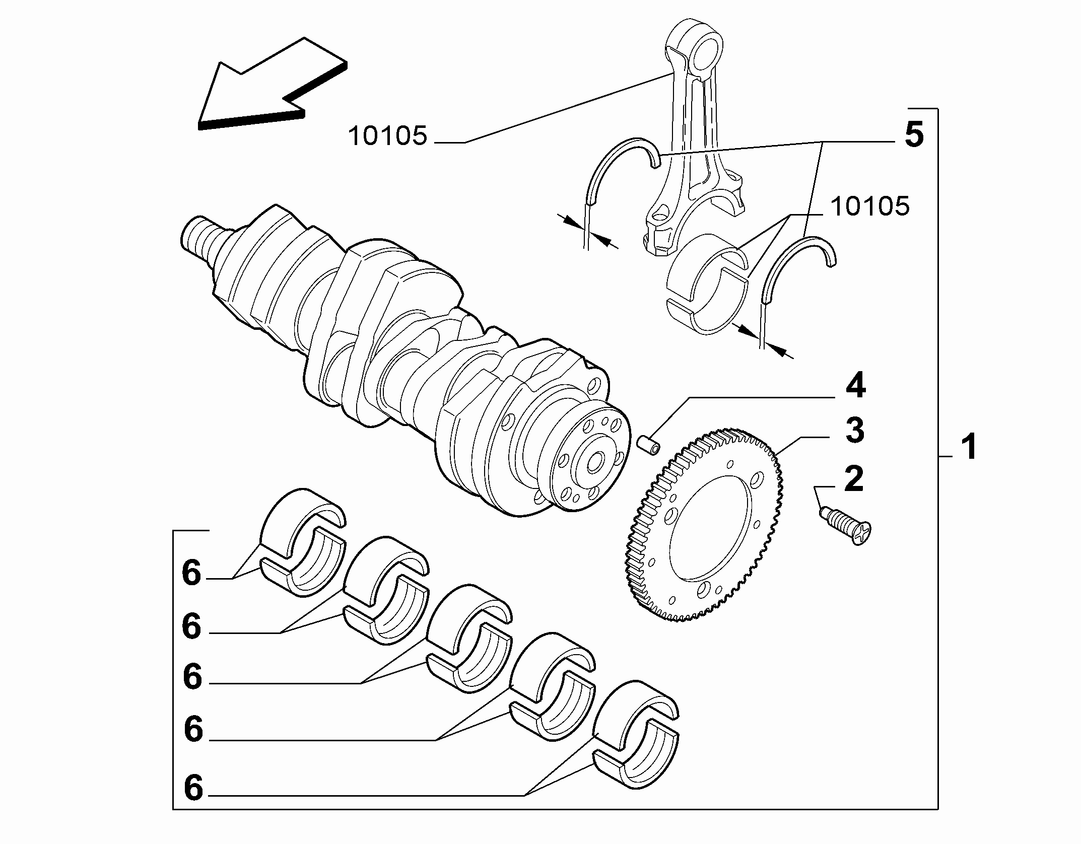 10103-010 ENGINE SHAFT AND HALF BEARING