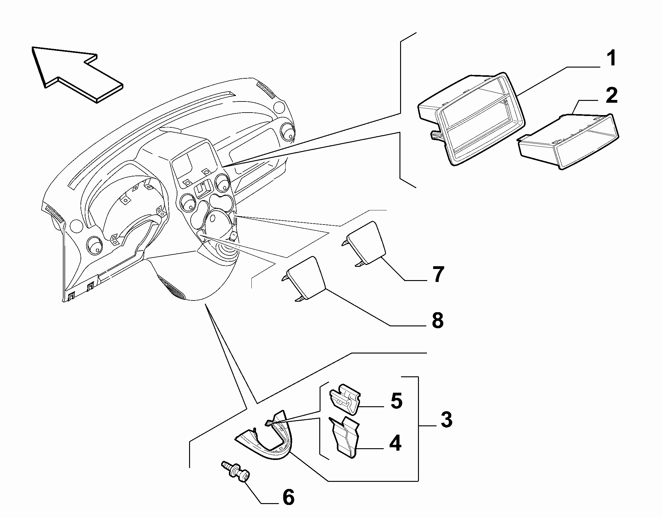 70502-020 DASHBOARD INSTRUMENT HOLDER DIALS