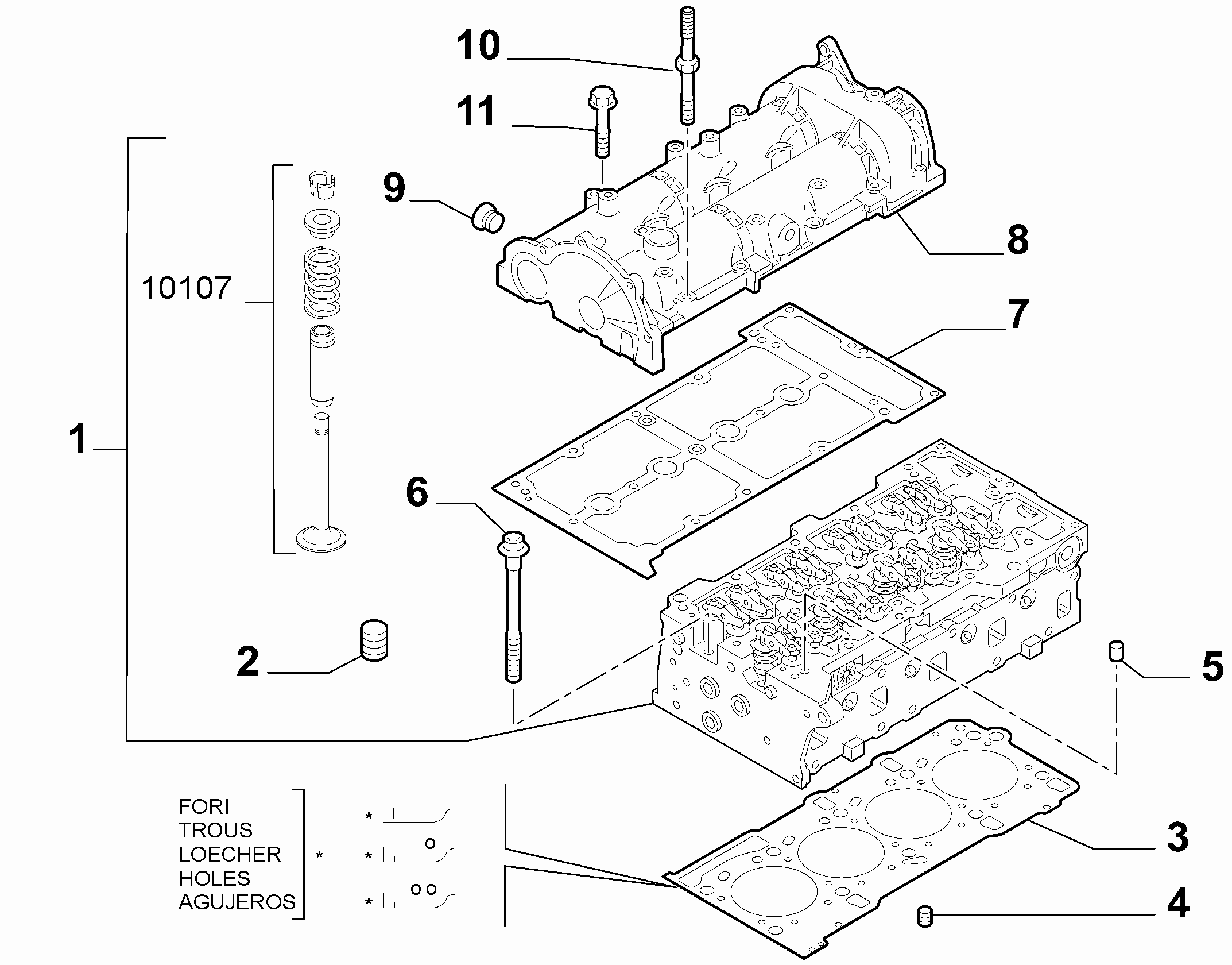 10101-020 CYLINDER HEAD AND GASKETS