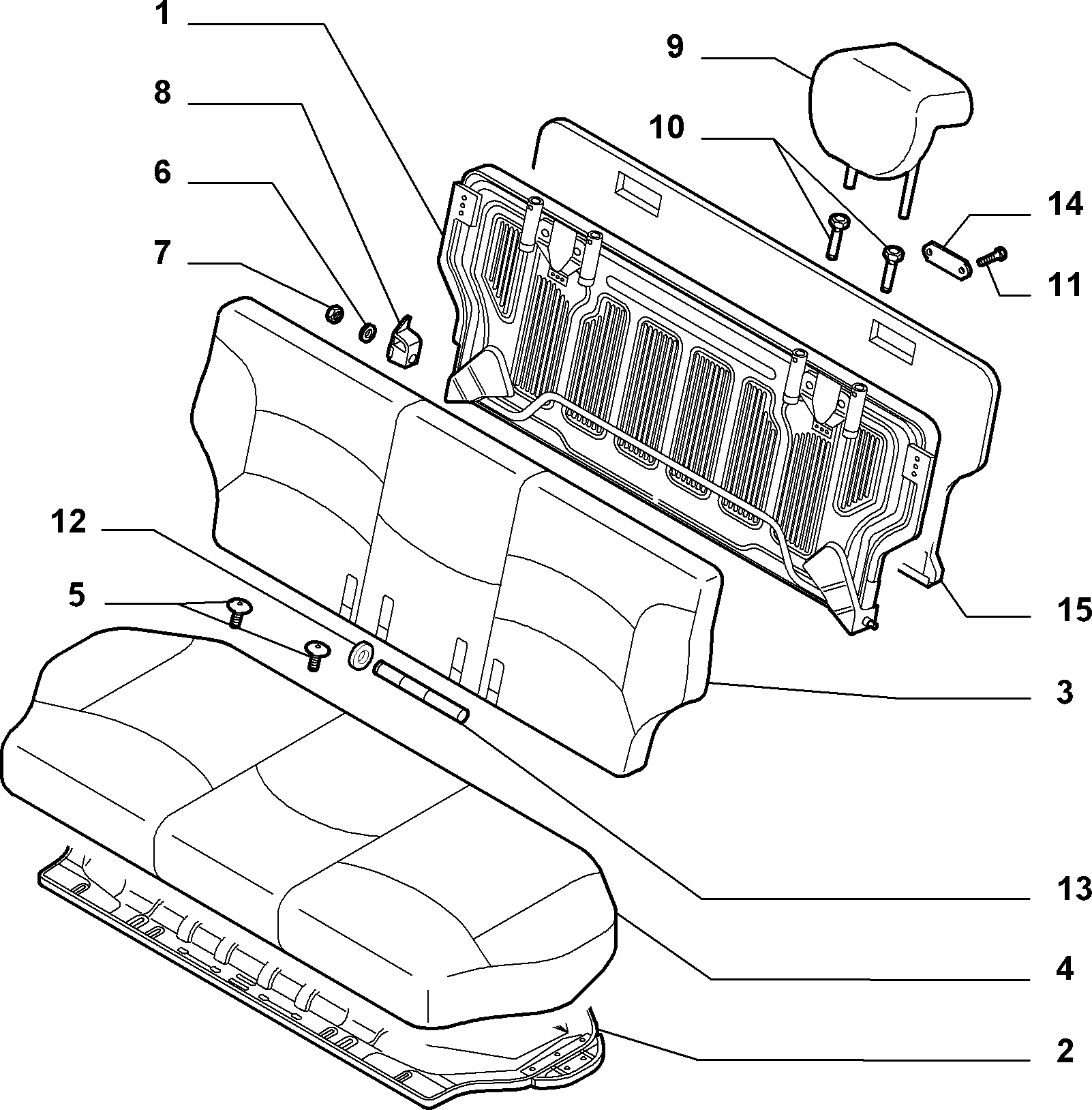 70613/00 REAR SEAT 